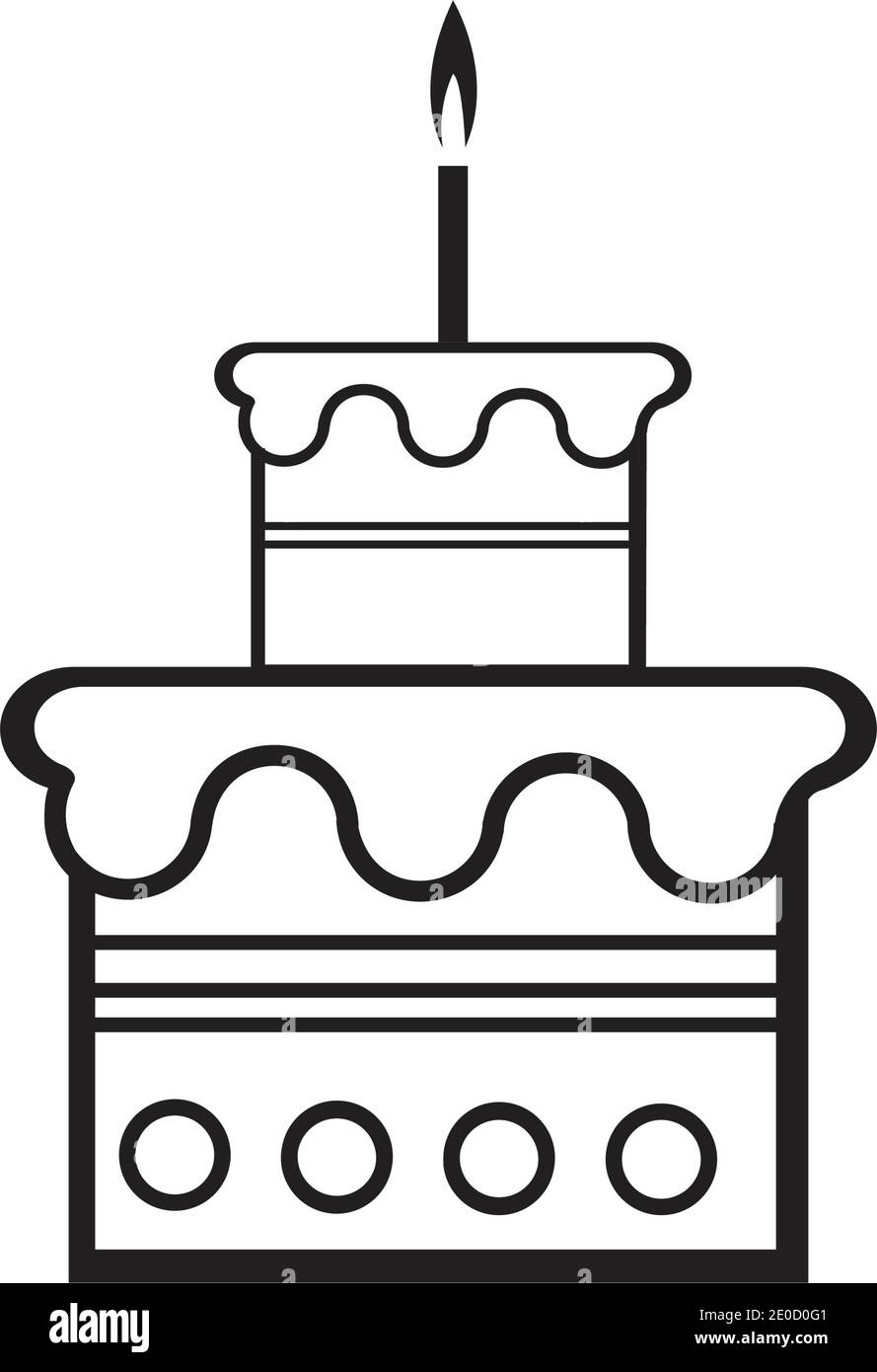 Modele De Dessin Vectoriel D Icone De Gateau D Anniversaire Image Vectorielle Stock Alamy