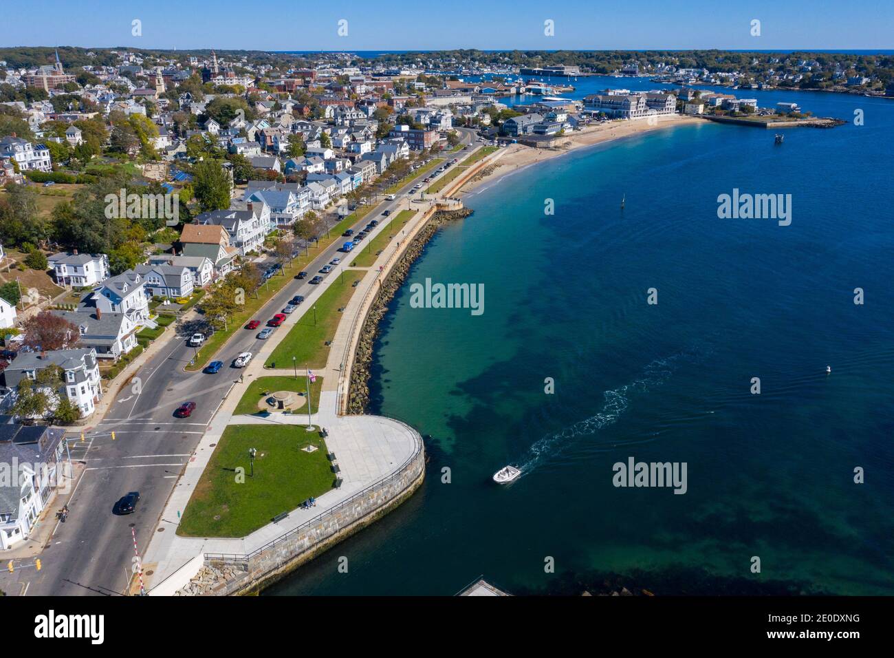 Stacy Boulevard, Pavilion Beach, Gloucester, Massachusetts, États-Unis Banque D'Images
