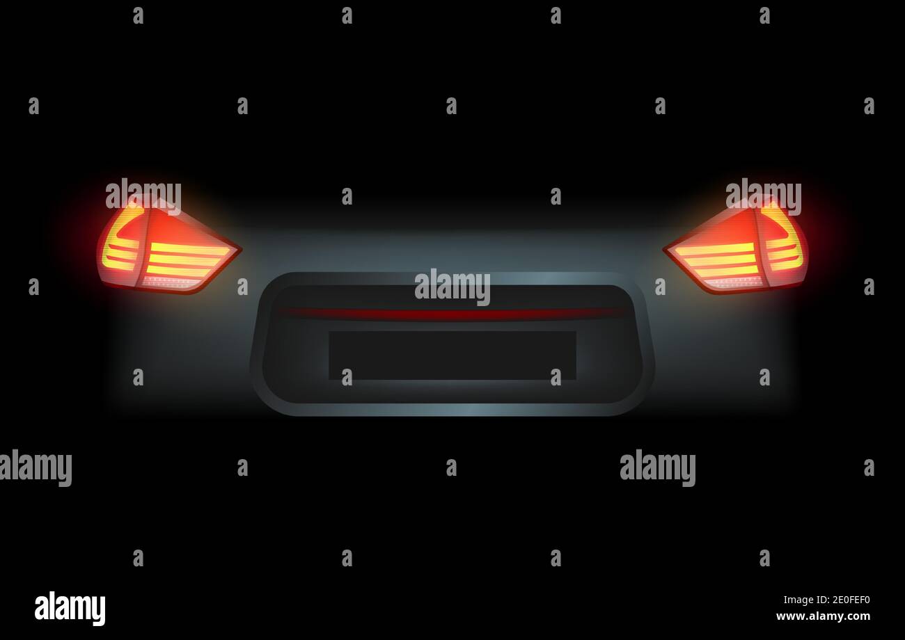Réaliste automobile automobile LED luminescent intellectuel laser Matrix xénon phares avant arrière barres de feux vecteur illustration réaliste Illustration de Vecteur