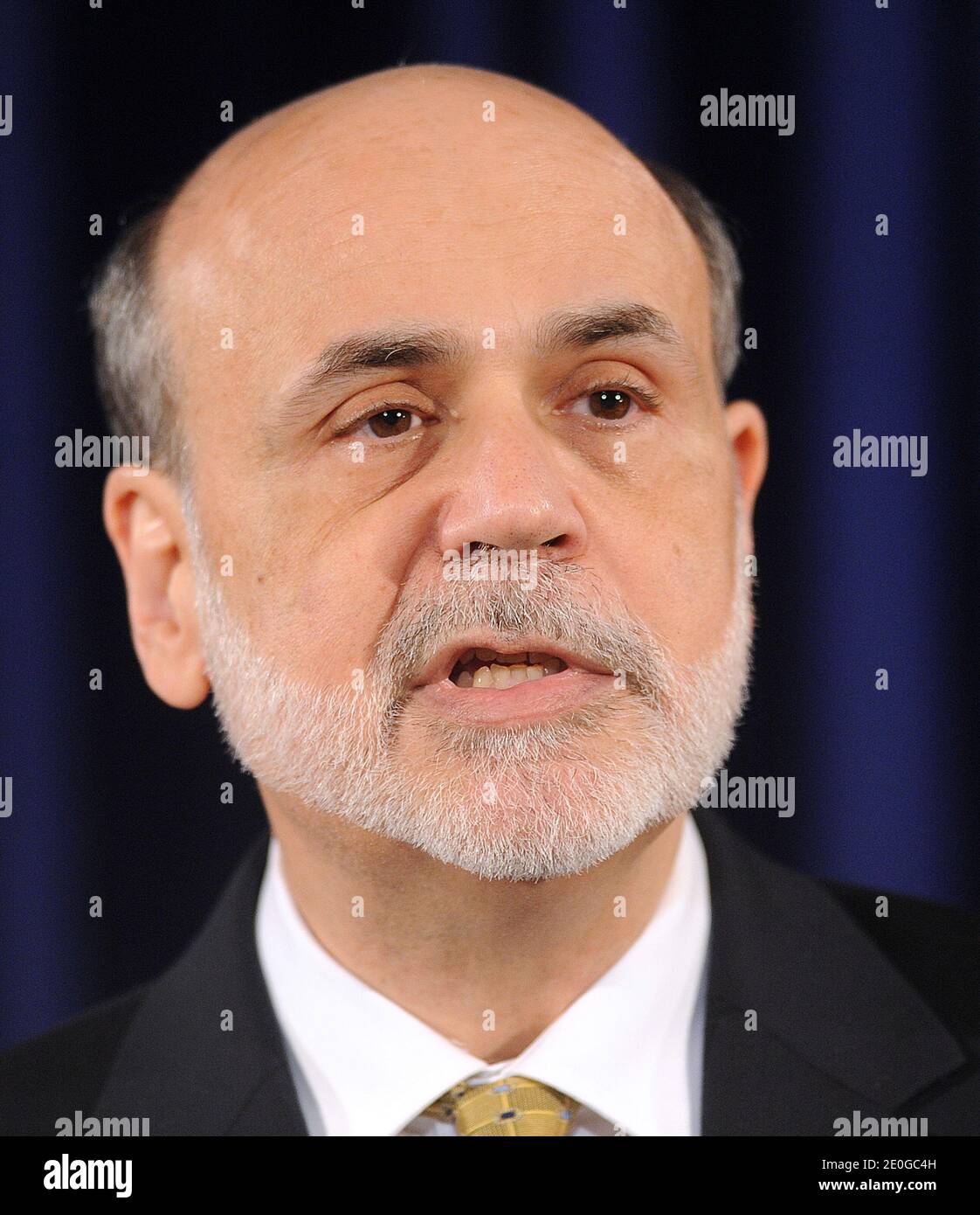 Ben S. Bernanke, président de la Réserve fédérale, s'exprime lors d'une conférence de presse à la suite de la dernière décision de la Fed en matière de politique monétaire à Washington, DC, USA, le mercredi 20 juin 2012. Photo par Olivier Douliery/ABACAPRESS.COM Banque D'Images