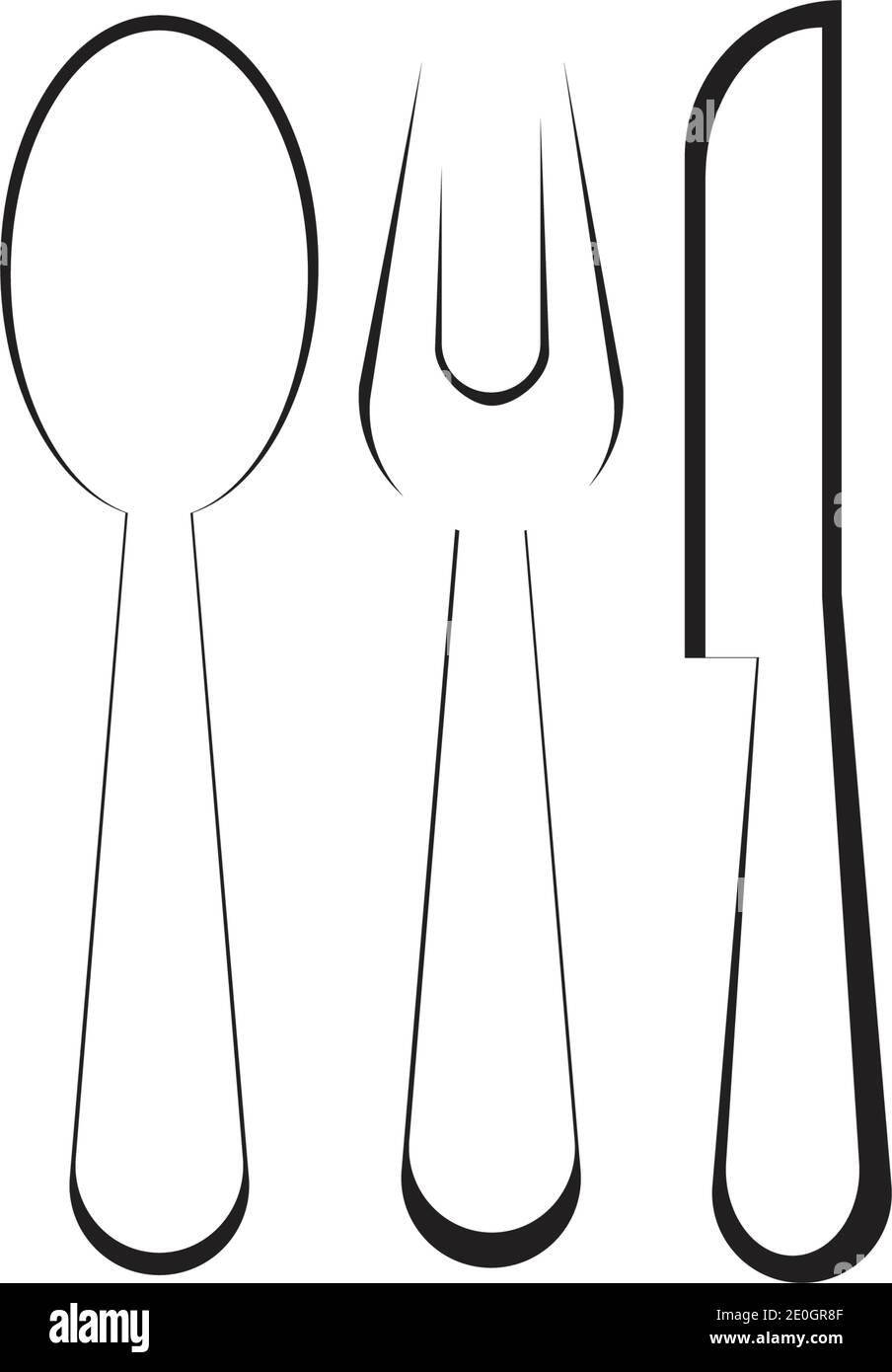 Affiche d'illustration représentant une icône représentant une coutellerie et un ensemble de cuisine Modèle de conception Illustration de Vecteur