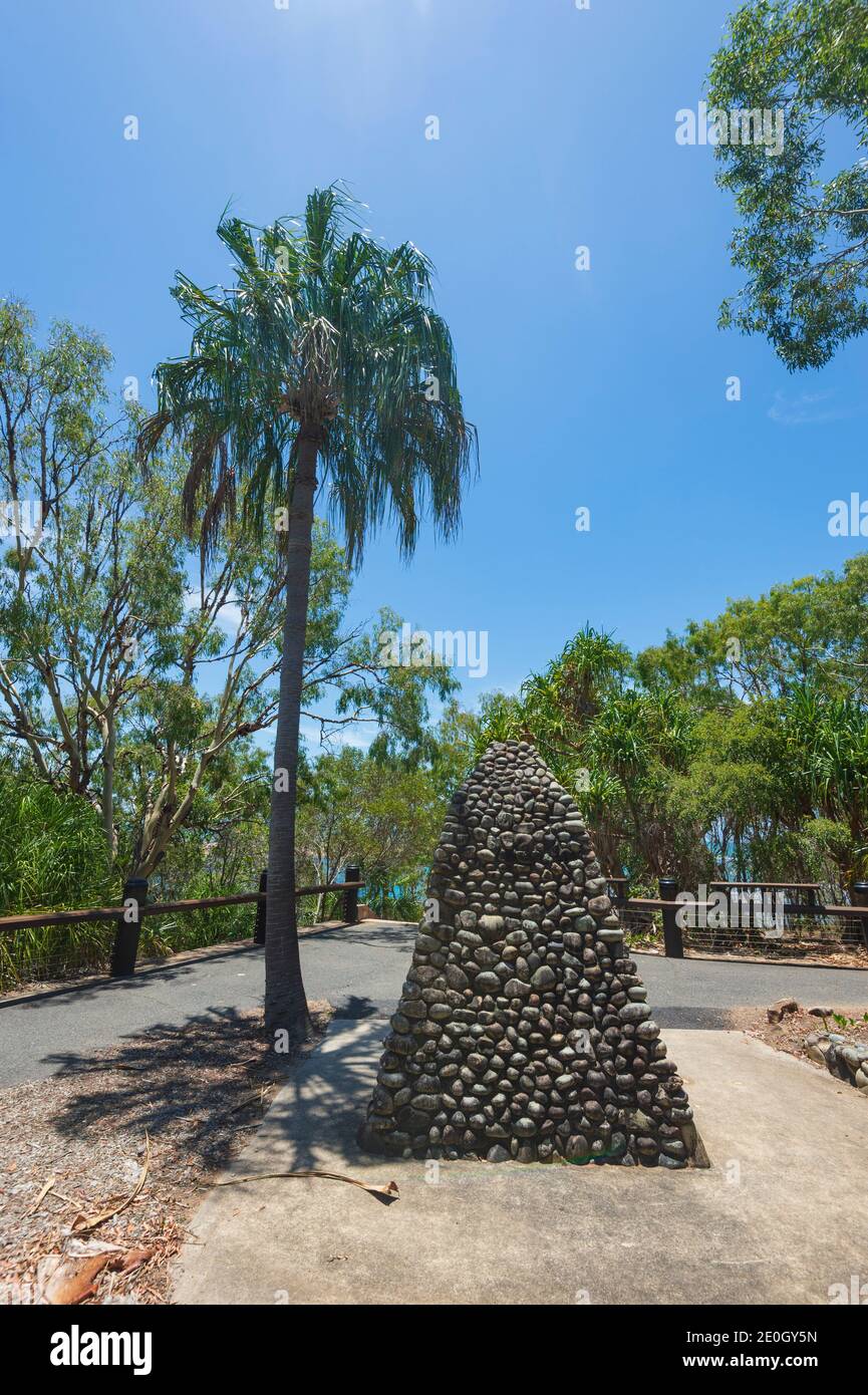 Mémorial du Capitaine James Cook, ville de 1770 (dix-sept soixante-dix ans), Queensland, Queensland, Australie Banque D'Images