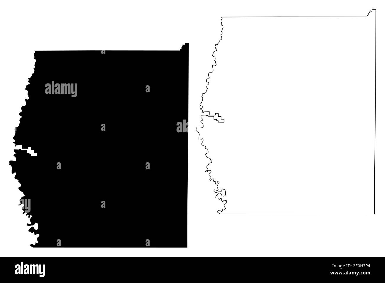 Grand Comté, État de l'Utah (comté des États-Unis, États-Unis d'Amérique, États-Unis, États-Unis, États-Unis) carte illustration vectorielle, scribble sketch carte Grand Illustration de Vecteur