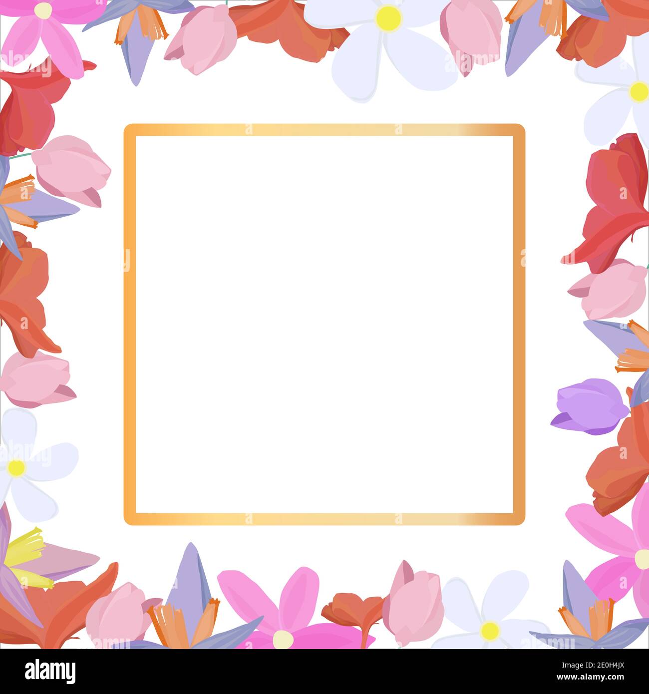 Fleurs tropicales autour d'un espace de copie de cadre blanc. Arrière-plan  abstrait lumineux pour bannière, prospectus ou couverture avec espace pour  le texte ou l'emblème Image Vectorielle Stock - Alamy