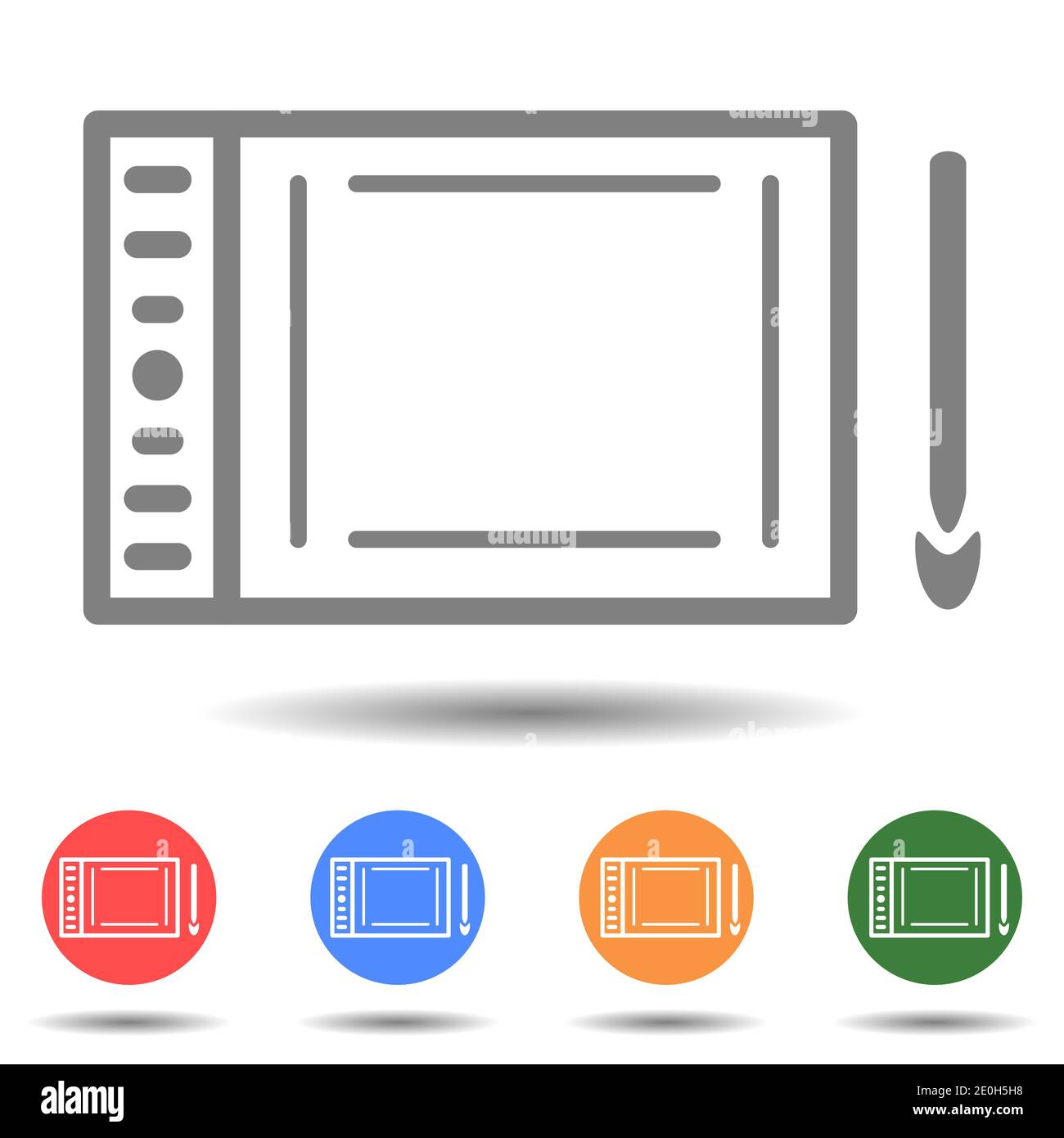 Tablette de dessin graphique avec une icône de vecteur de stylet Illustration de Vecteur