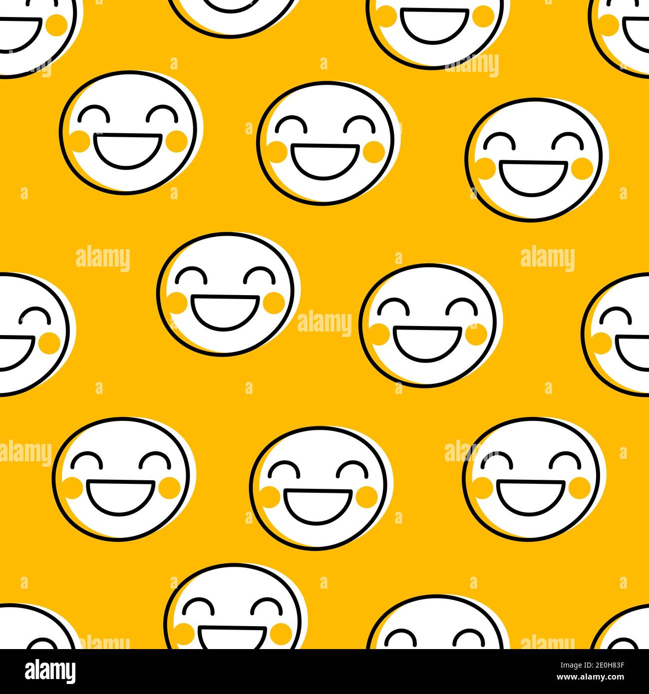Visages amusants avec des sourires sans coutures pour le jour d'avril. Arrière-plan positif mignon Illustration de Vecteur