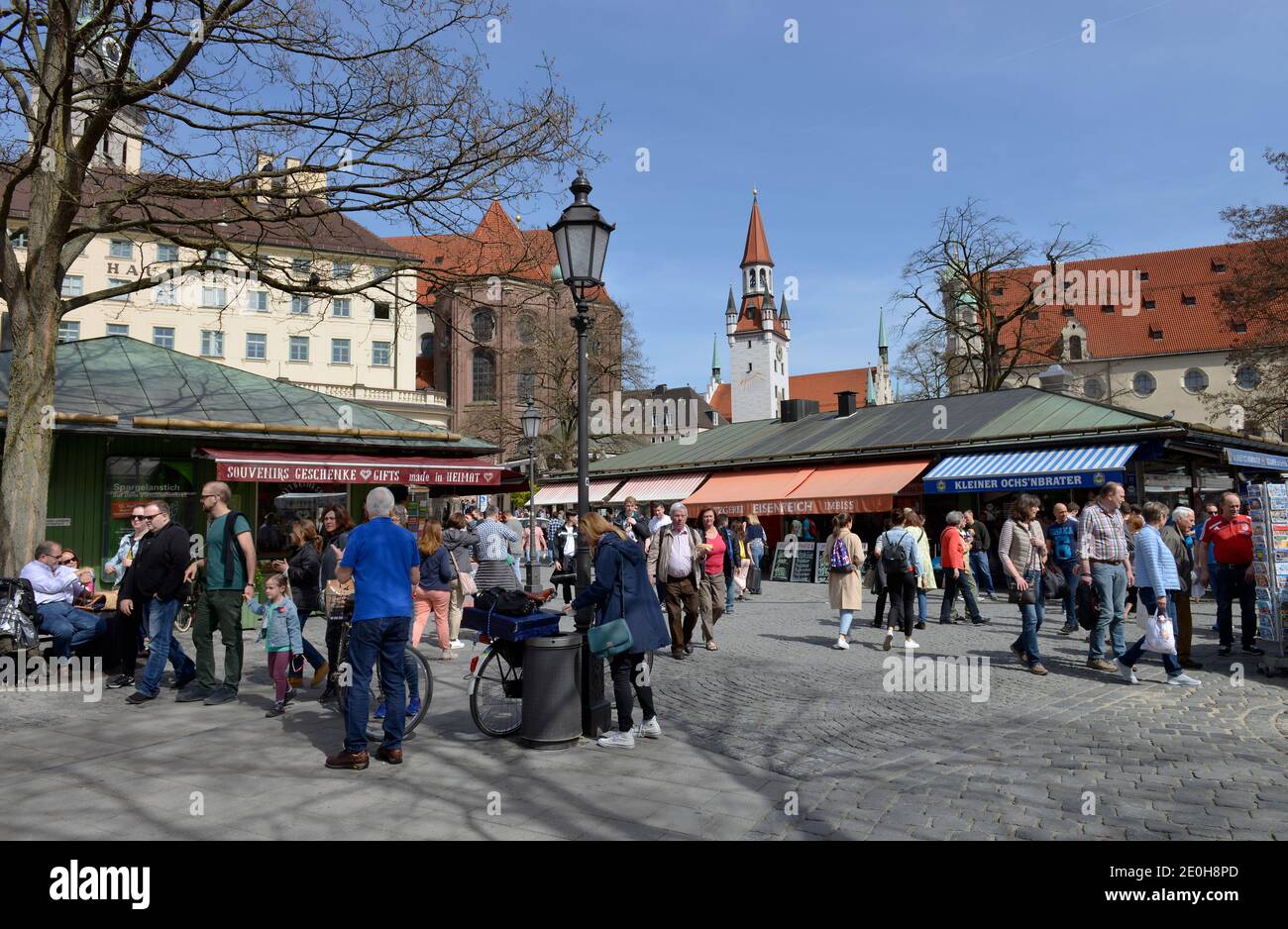 Viktualienmakt, Munich, Bayern, Deutschland Banque D'Images