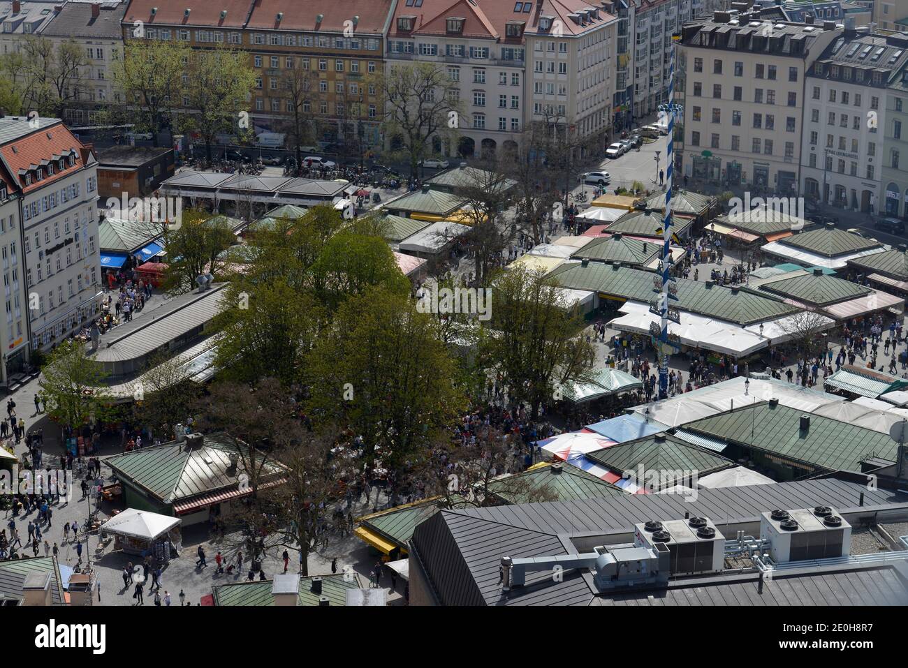 Viktualienmakt, Munich, Bayern, Deutschland Banque D'Images