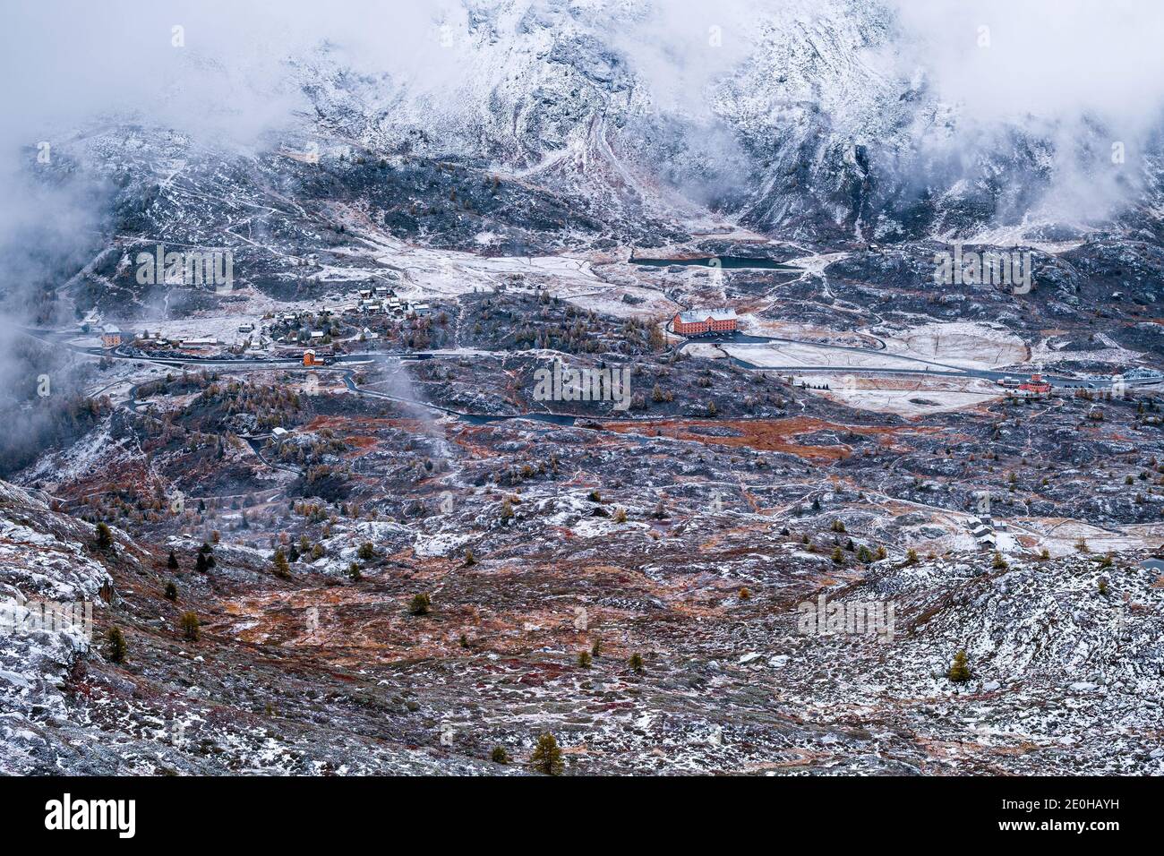 Col Misty Simplon (Suisse) dans les Alpes suisses Banque D'Images