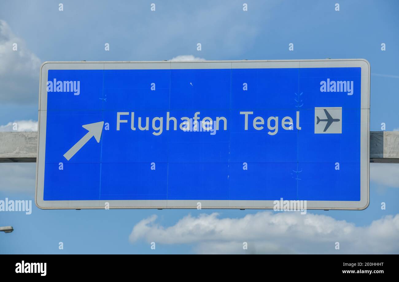 Autobahnschild, Flughafen, Tegel, Reinickendorf, Deutschland Banque D'Images