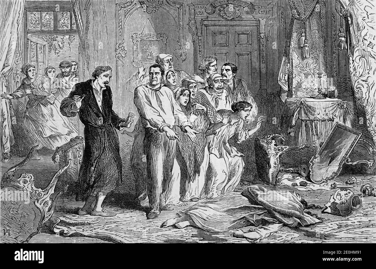 Illustration de l'histoire de Cassel en Angleterre : l'assassinat de Françoise, Duchesse de Praslin, Paris le 17 août 1847 Banque D'Images