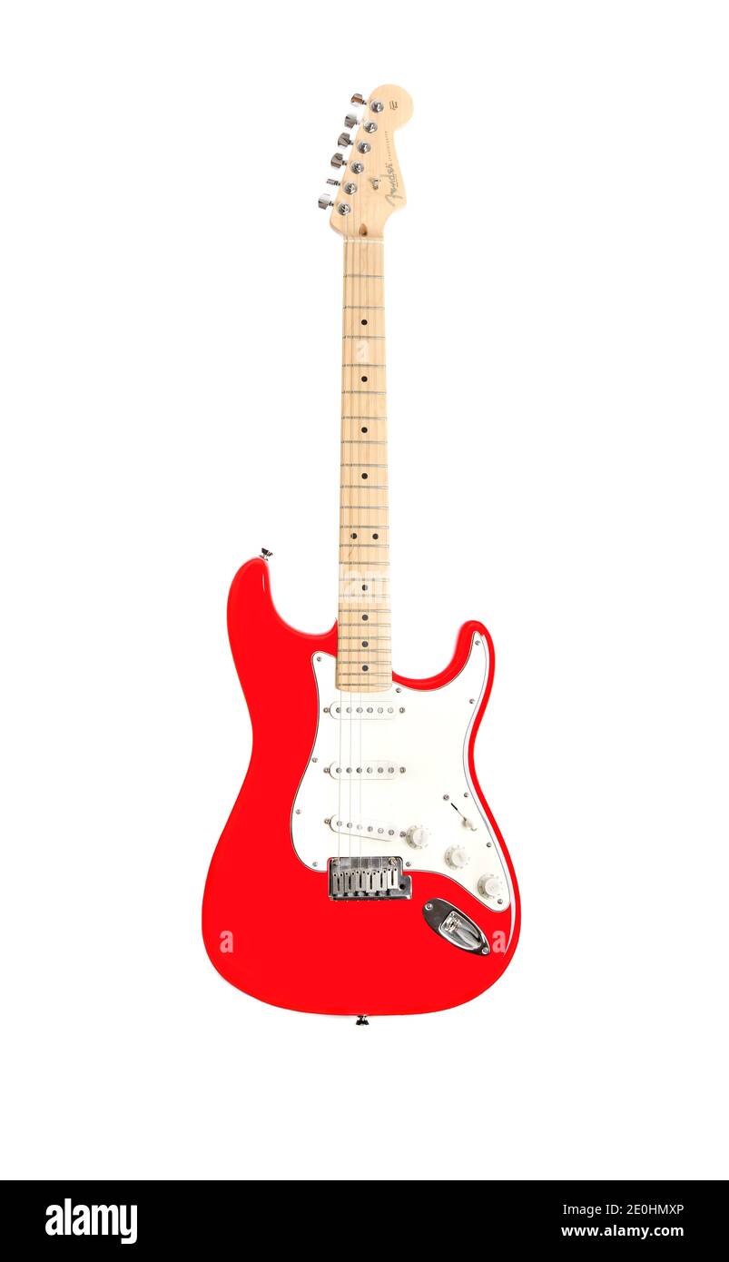 - Strat guitare électrique Fender Stratocaster Banque D'Images