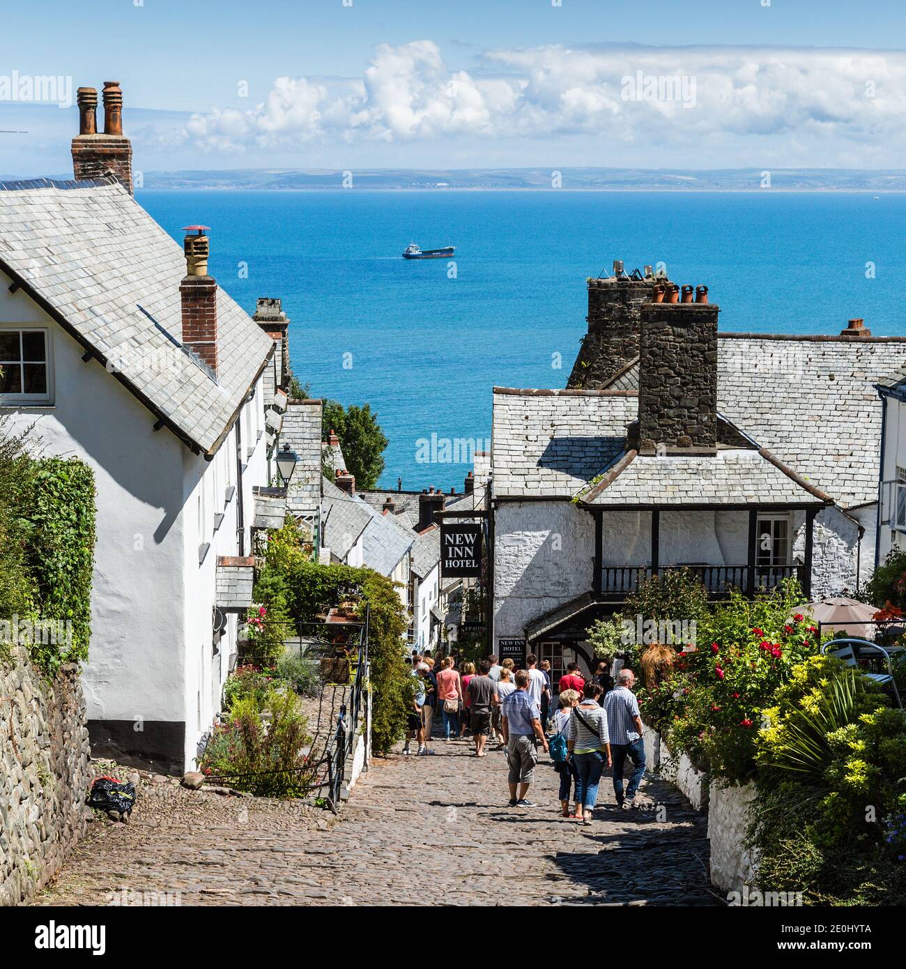 Le pittoresque village côtier de Clovelly à Devon, Angleterre, Royaume-Uni Banque D'Images