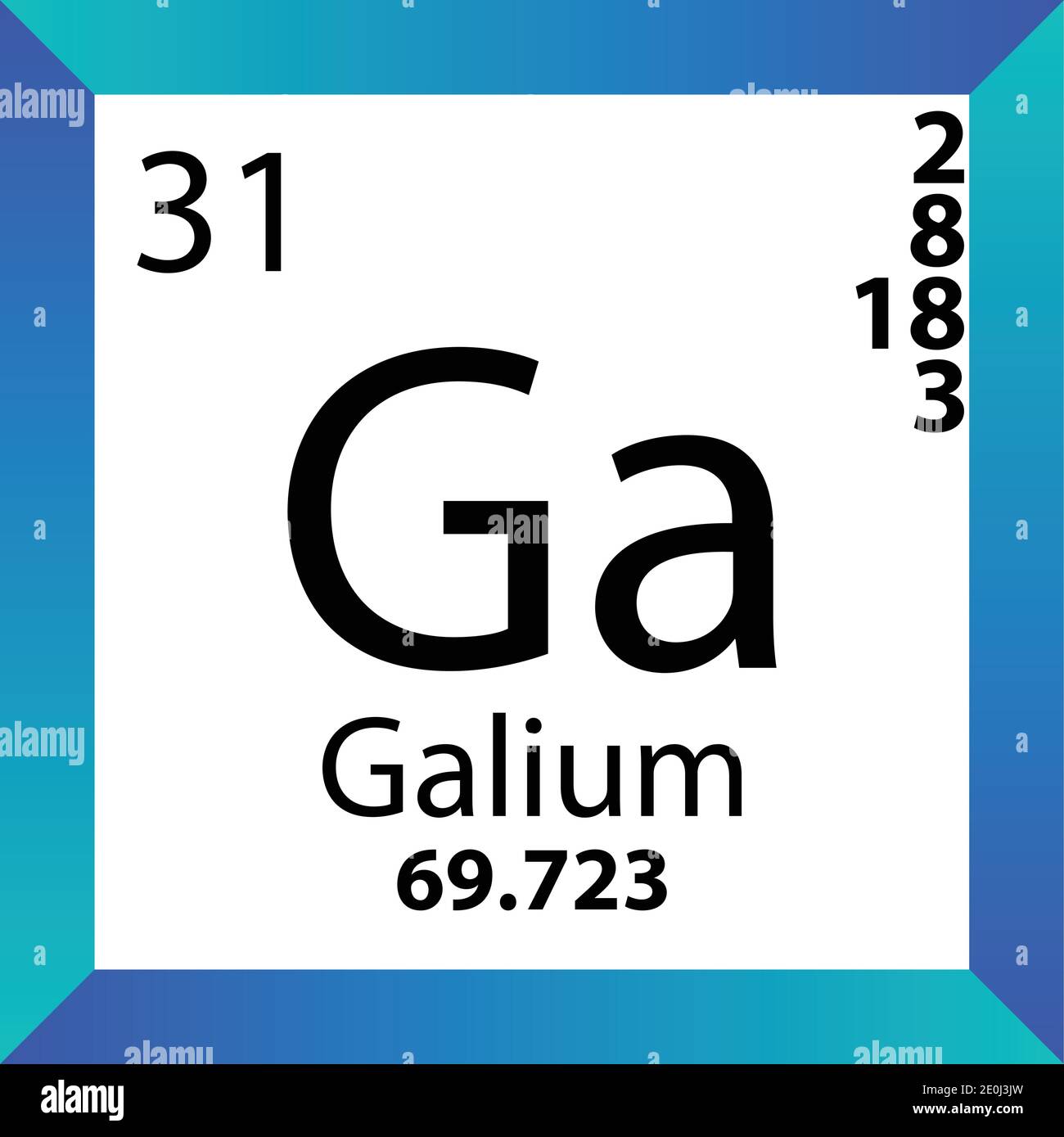 GA Gallium Chemical Element Tableau périodique. Illustration à vecteur ...