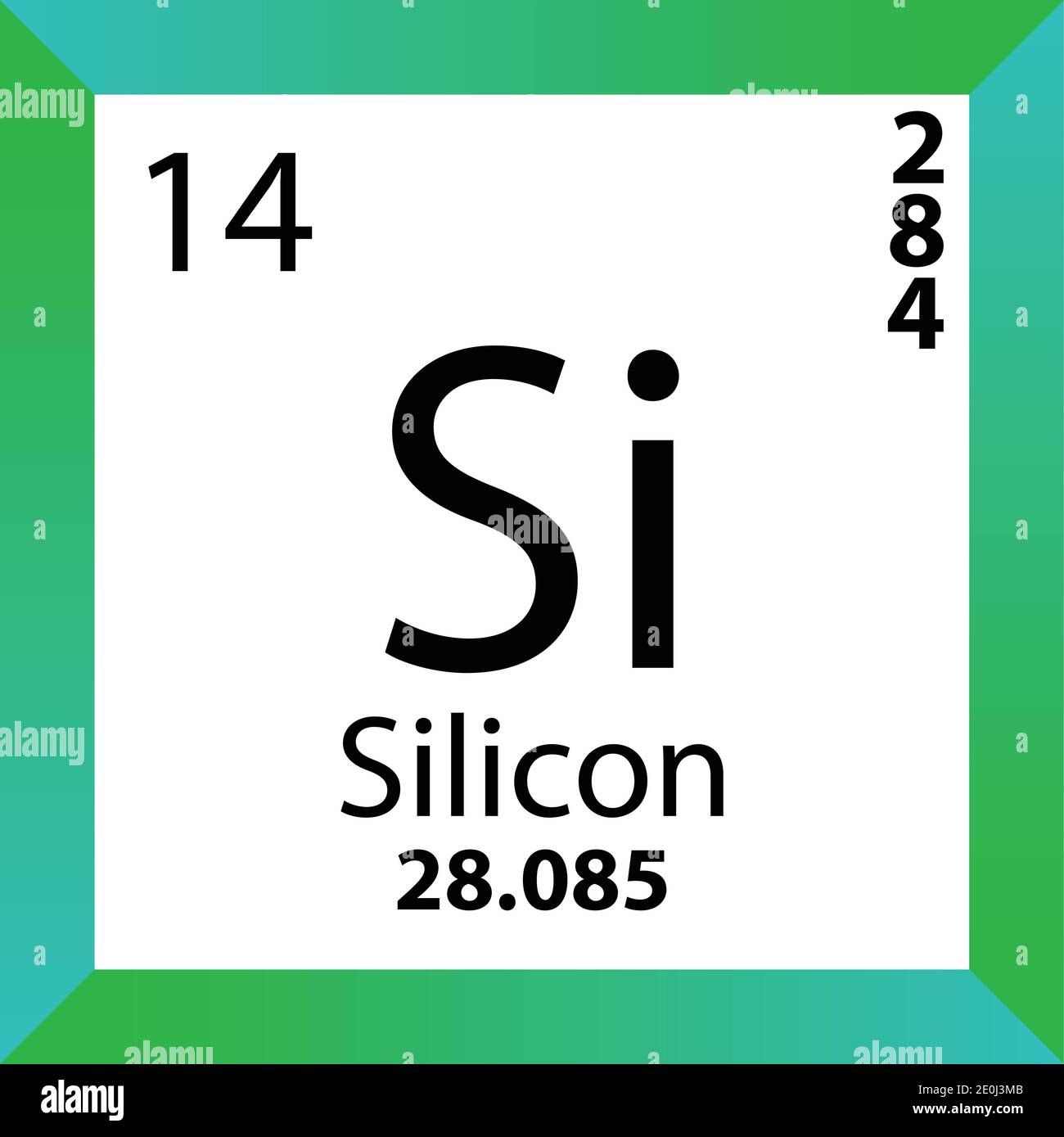 Tableau périodique des éléments chimiques de silicium si. Illustration — free download