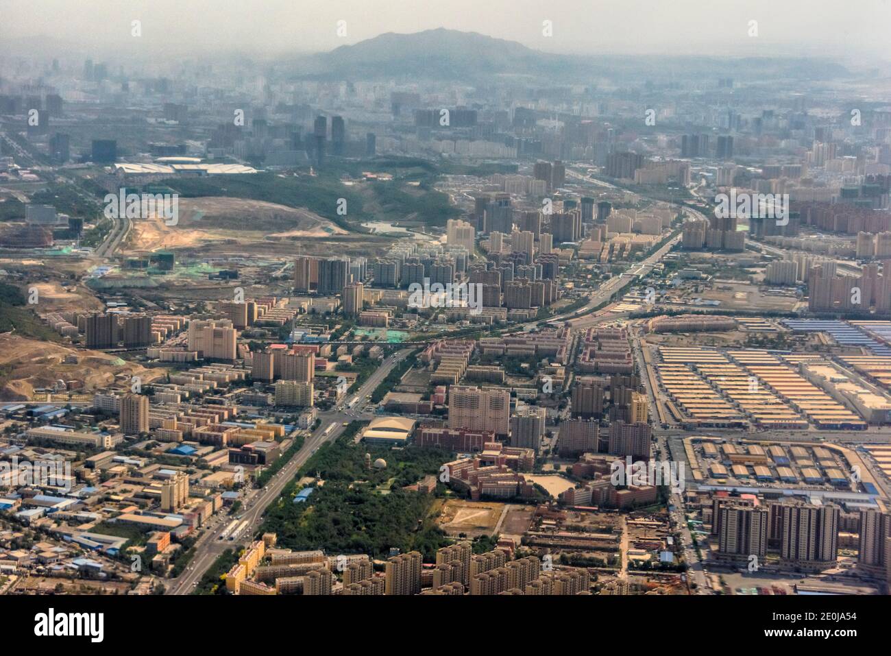 Vue aérienne d'Urumqi, province de Xinjiang, Chine Banque D'Images