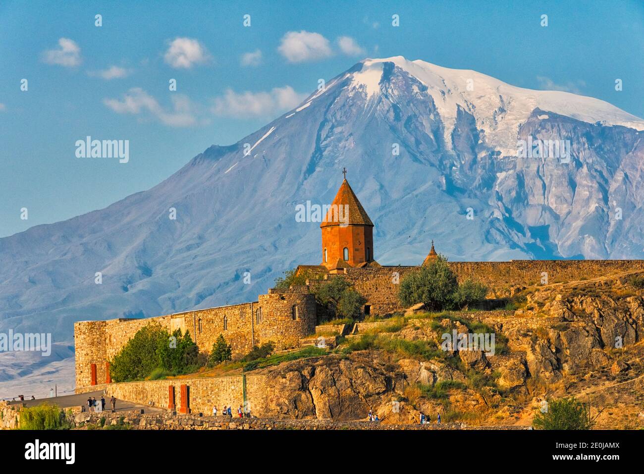 Khor Virap avec le Mont Ararat en arrière-plan, province d'Ararat, Arménie Banque D'Images