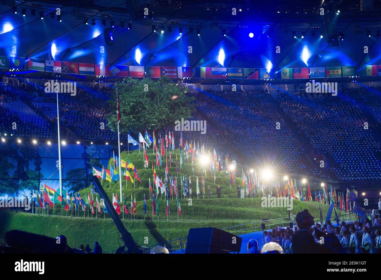 Cérémonie d'ouverture des Jeux Olympiques de Londres 2012 à Londres, en Angleterre, le 27 juillet 2012. Photo par ABACAPRESS.COM Banque D'Images