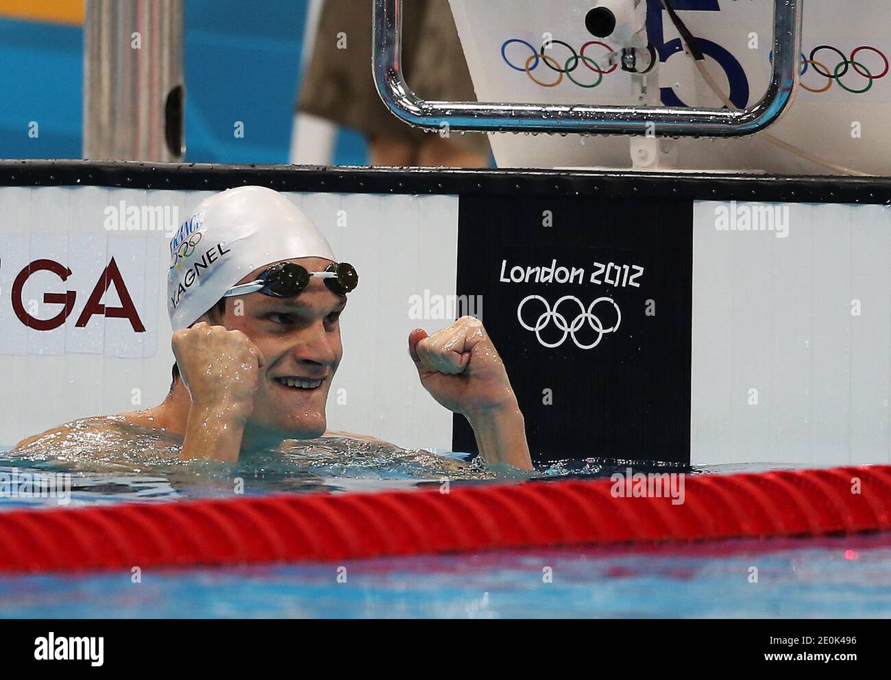 Yannick Agnel en France pendant les Jeux Olympiques de 2012 à Londres, Royaume-Uni. Photo de Giuliano Bevilacqua/ABACAPRESS.COM Banque D'Images