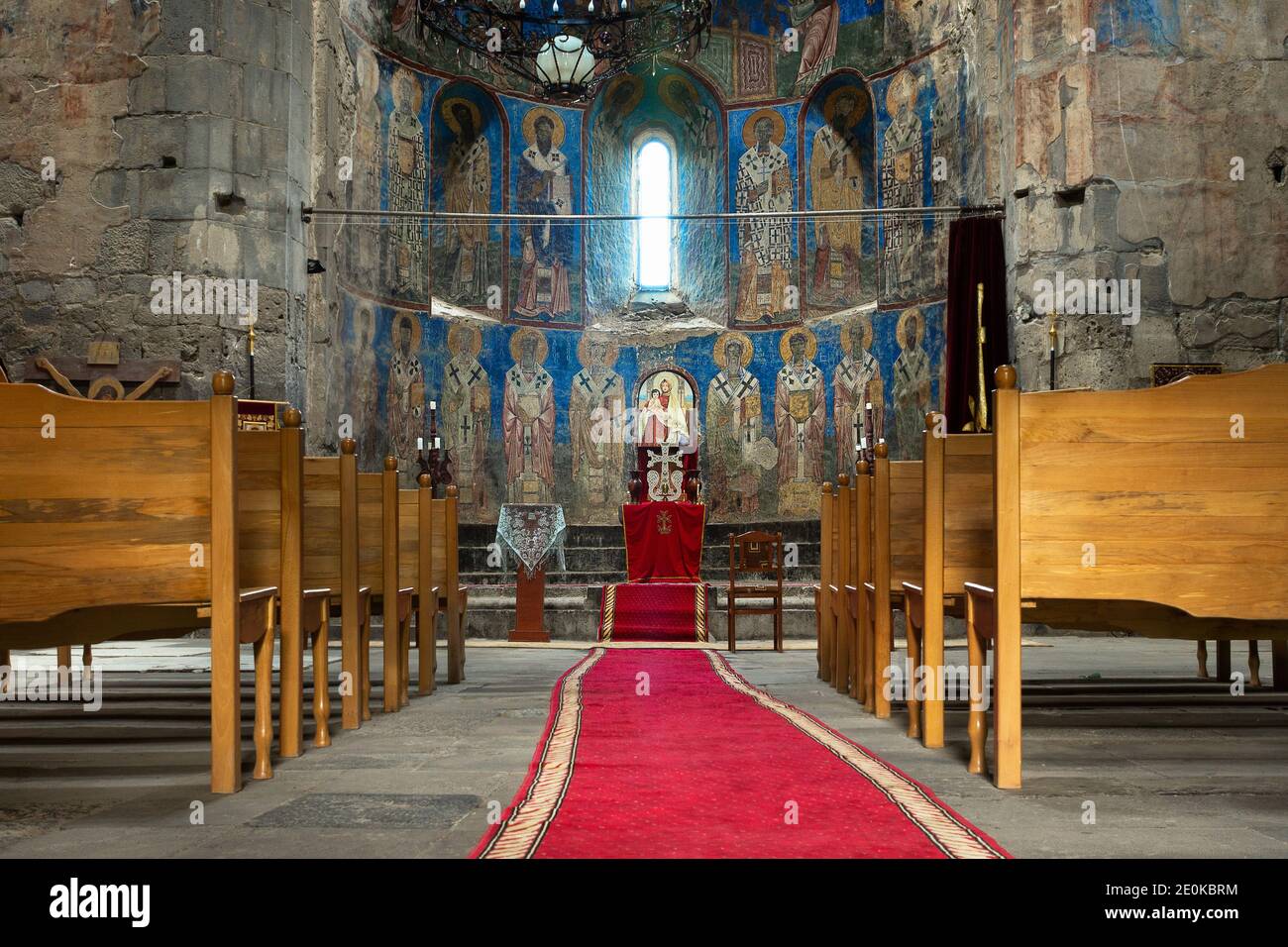Akhtala, Arménie - juin 20. Intérieur de l'ancienne cathédrale du monastère médiéval Akhtala Banque D'Images