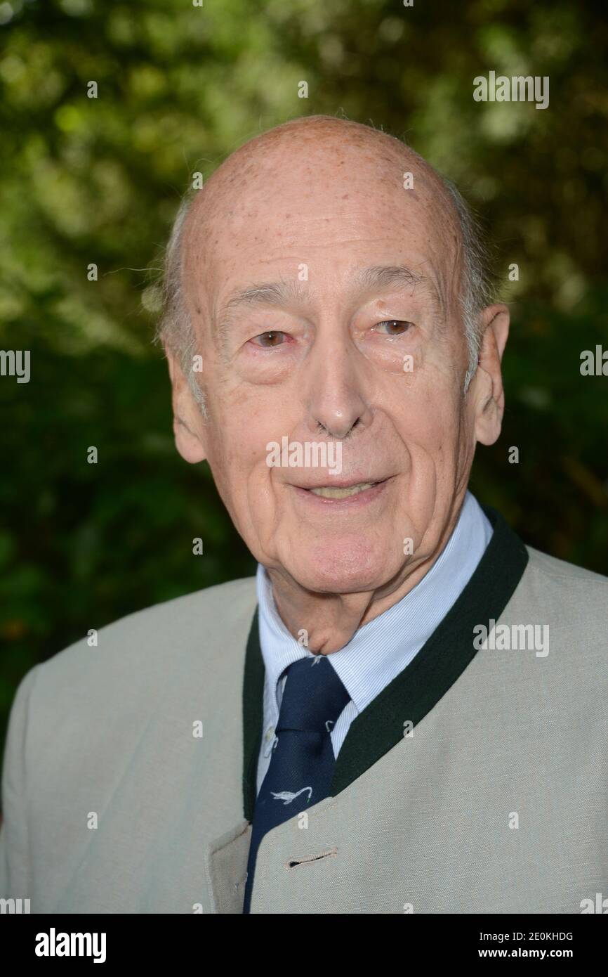 Valéry Giscard d'Estaing à la 17e édition annuelle du "Foret des livres" à Chanceaux-Pres-Loches, France, le 26 août 2012. Photo de Nicolas Briquet/ABACAPRESS.COM Banque D'Images