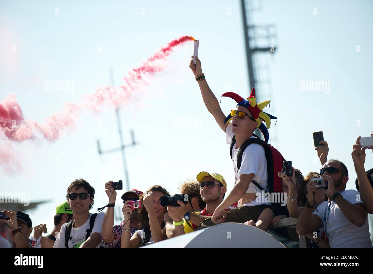 Spectateur lors du Grand Prix MotoGP de Saint-Marin à Misano Adriatico, Saint-Marin, le dimanche 16 septembre 2012. Photo de Malkon/ABACAPRESS.COM Banque D'Images