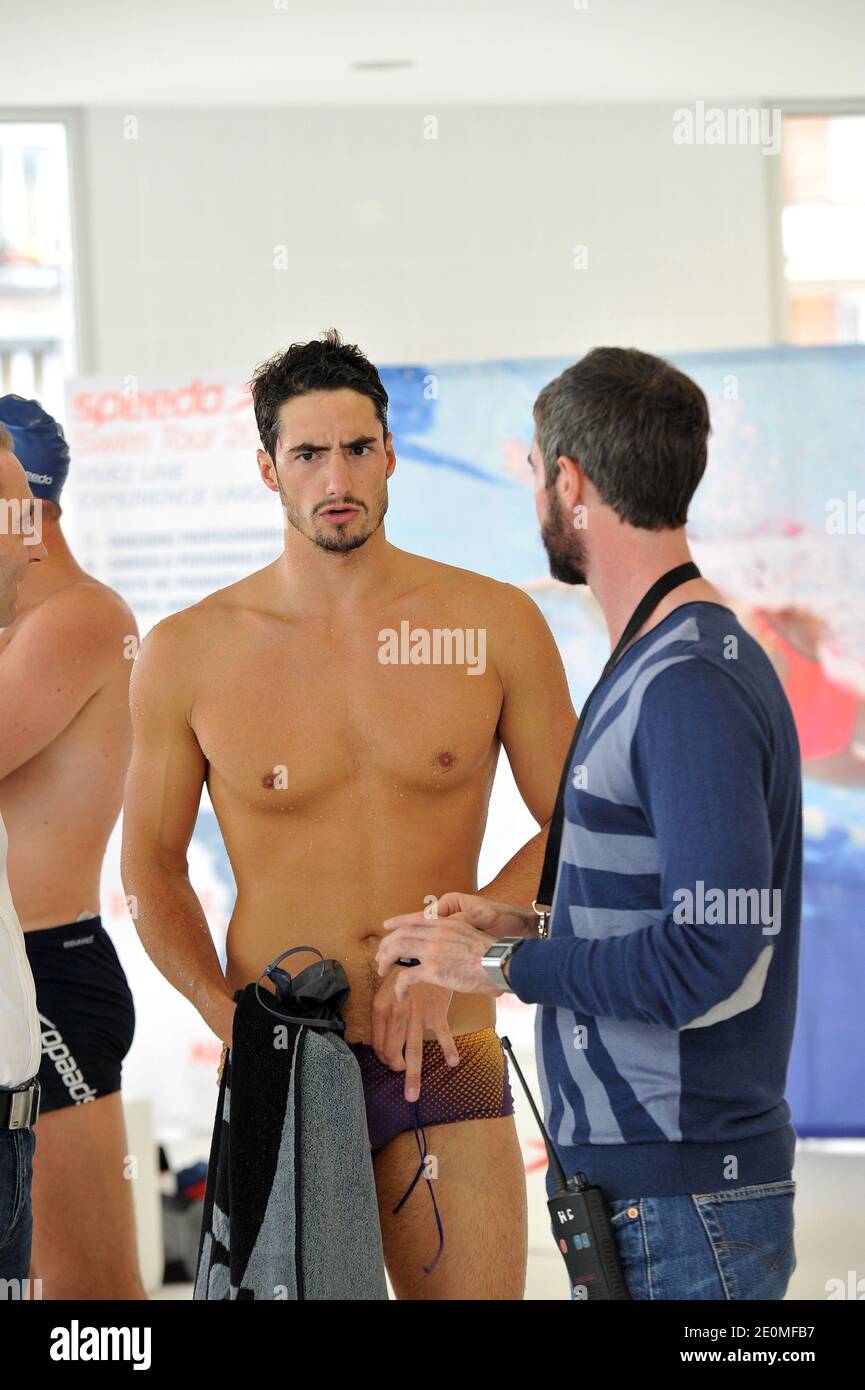 Le nageur français Benjamin Stasiulis lors d'un événement Speedo au centre aquatique Dome de Vincennes, banlieue de Paris, Farnce, le 22 septembre 2012. Photo de Thierry Plessis/ABACAPRESS.COM Banque D'Images