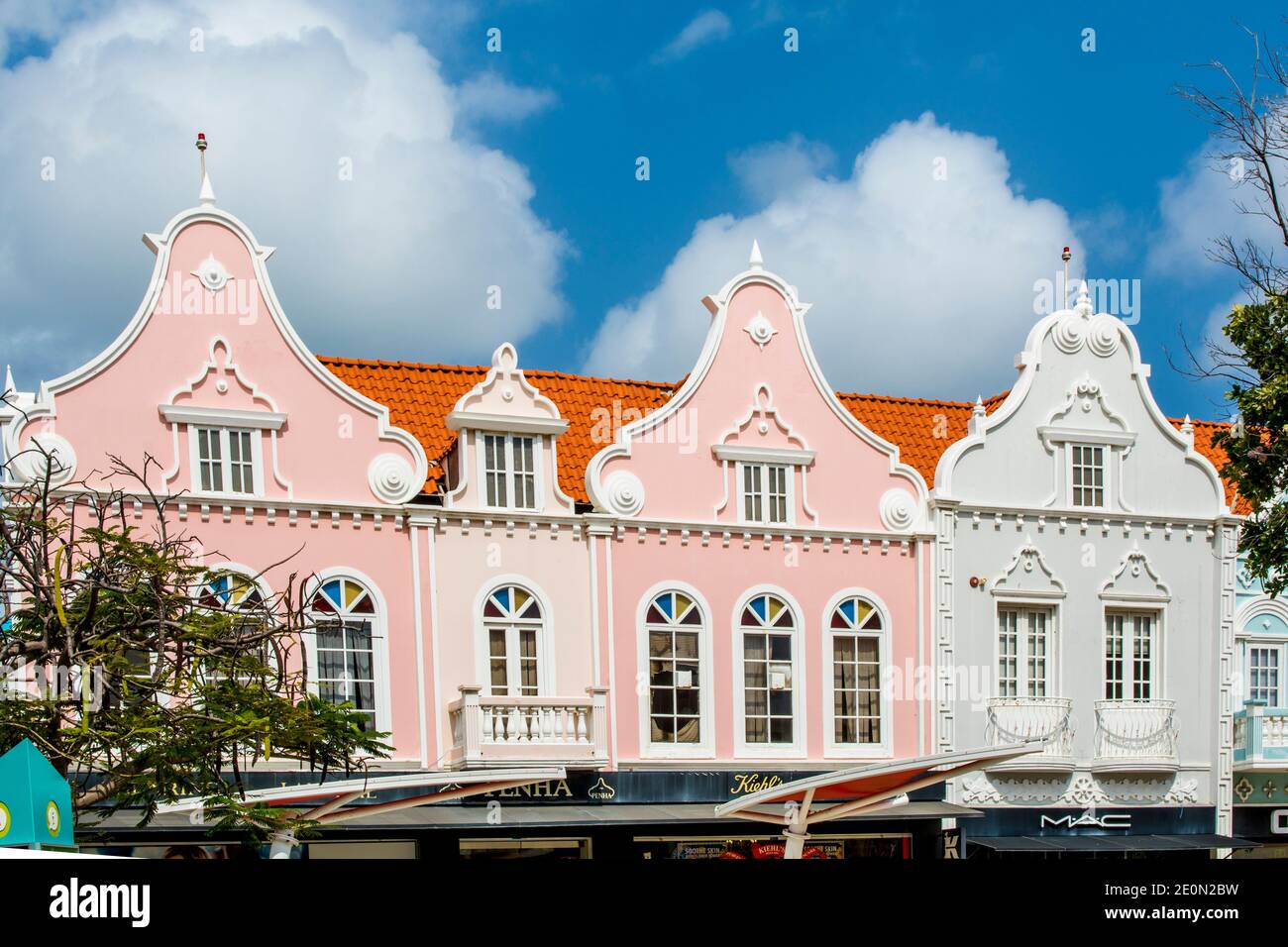 Bâtiments d'architecture Oranjestad, Aruba. Banque D'Images