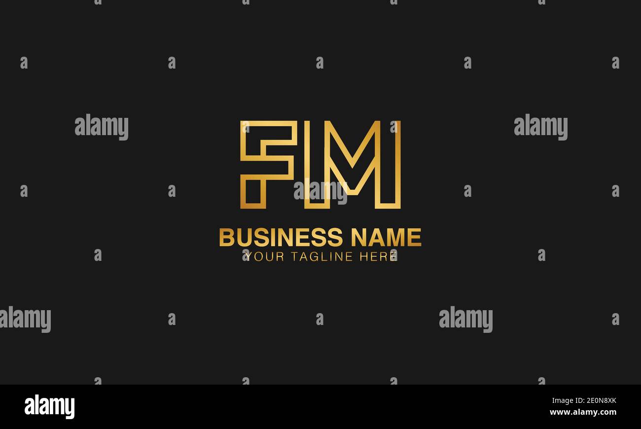 FM F M lettre initiale typographie logo vecteur de conception Illustration de Vecteur