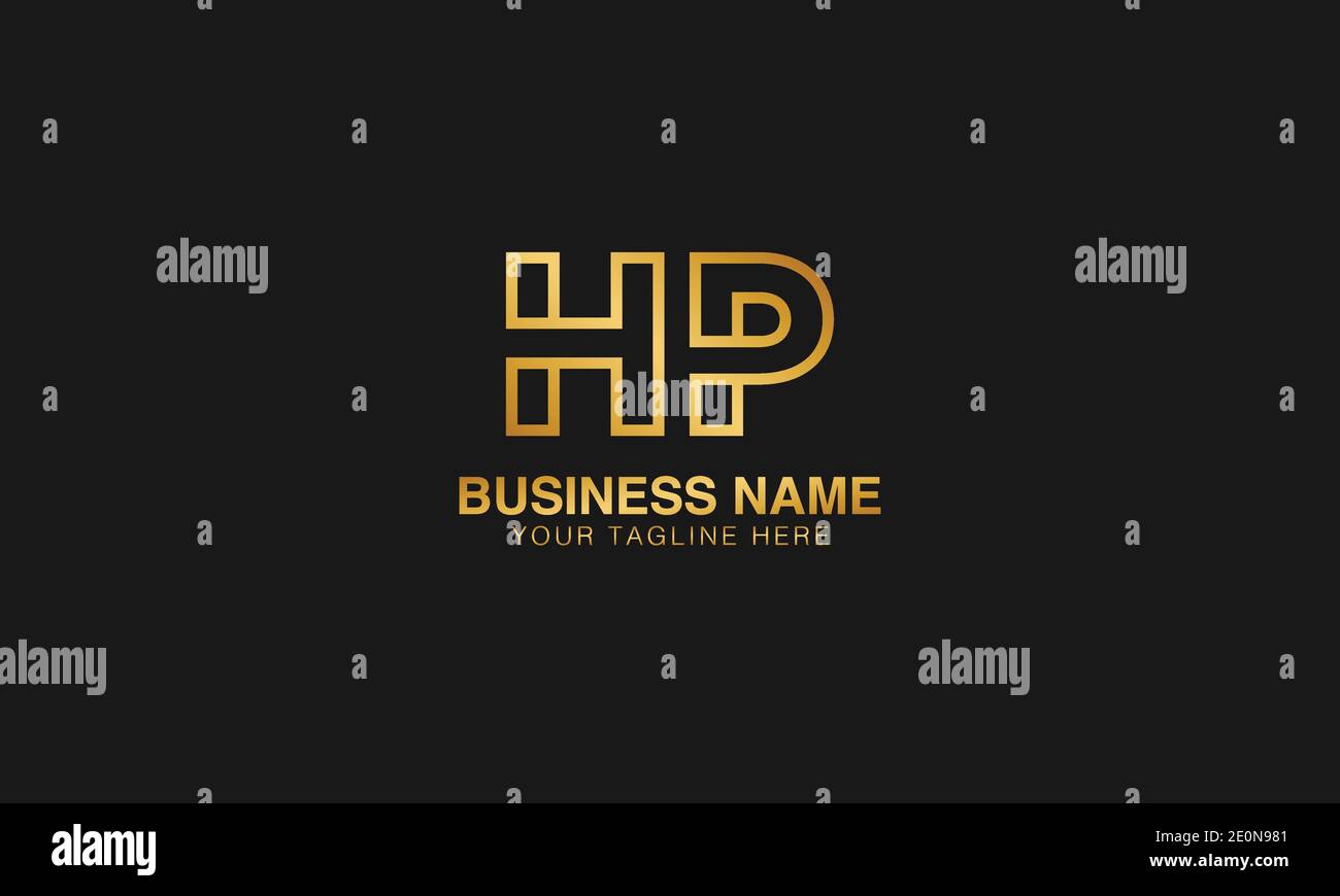 HP H Pinitial lettre typographie logo vecteur de conception Illustration de Vecteur
