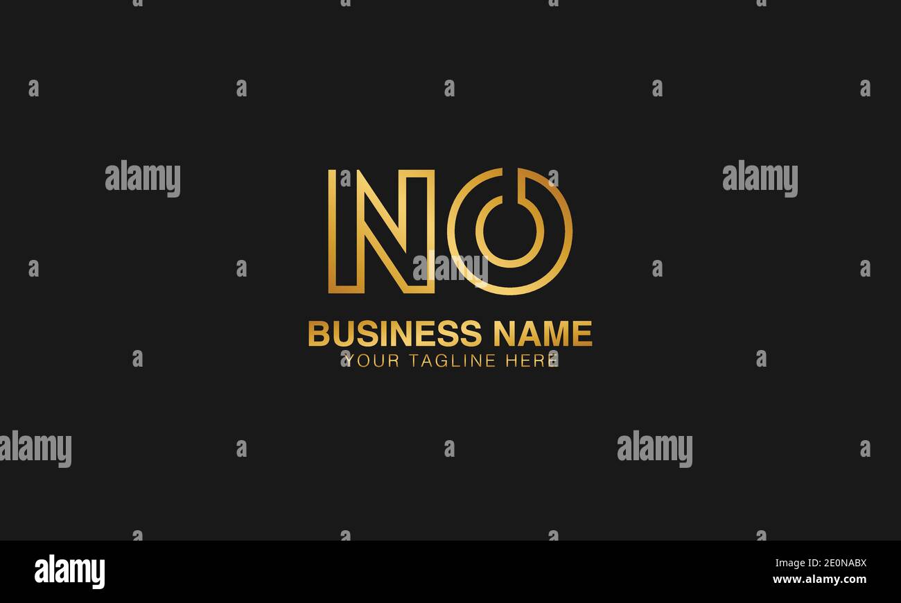 AUCUN vecteur de conception de logo de typographie de lettre N O initiale Illustration de Vecteur