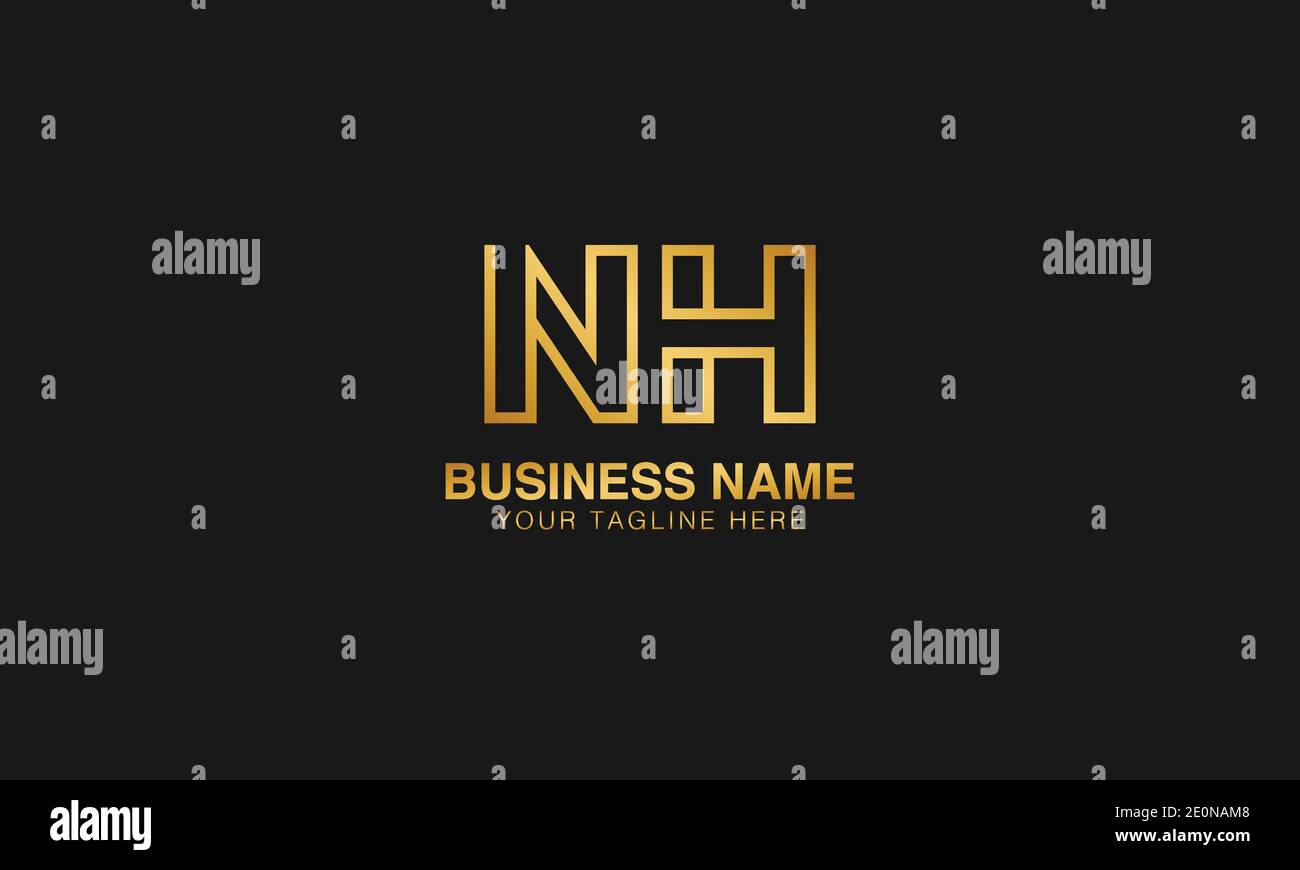 NH N H lettre initiale typographie logo vecteur de conception Illustration de Vecteur