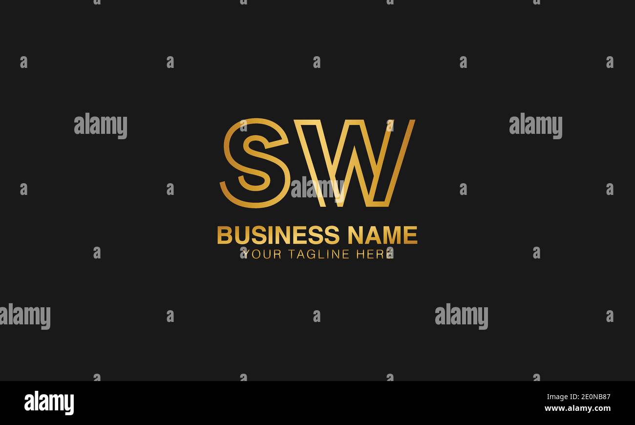 SW S W lettre initiale typographie logo vecteur de conception Illustration de Vecteur