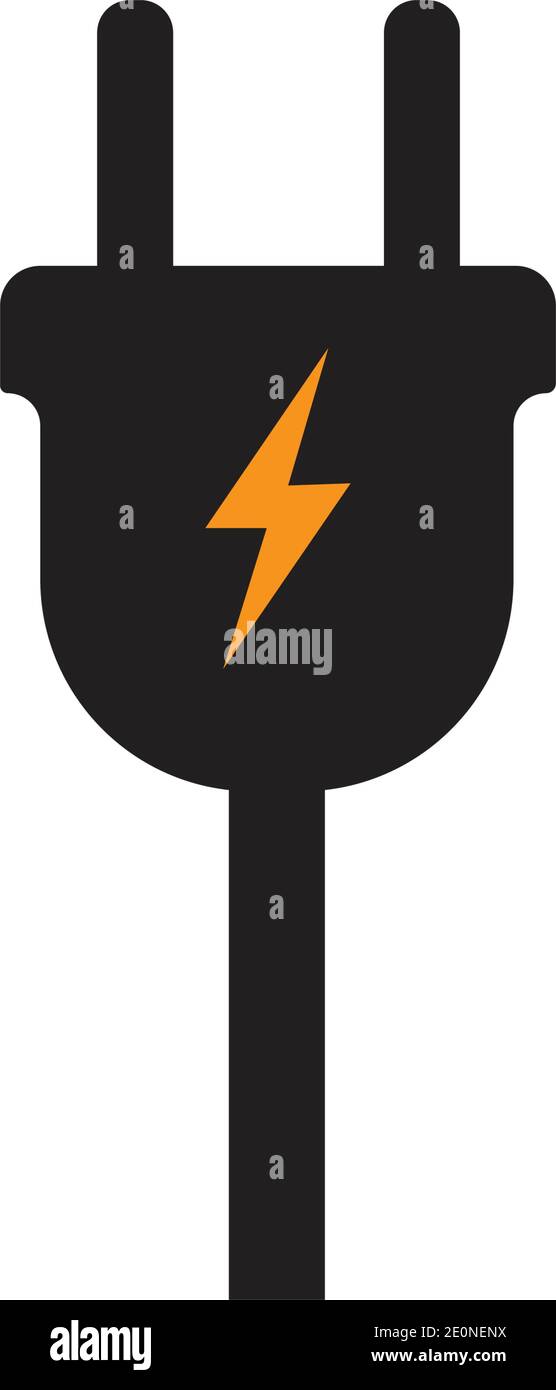 Fiche électrique logo modèle vecteur icône illustration conception Illustration de Vecteur