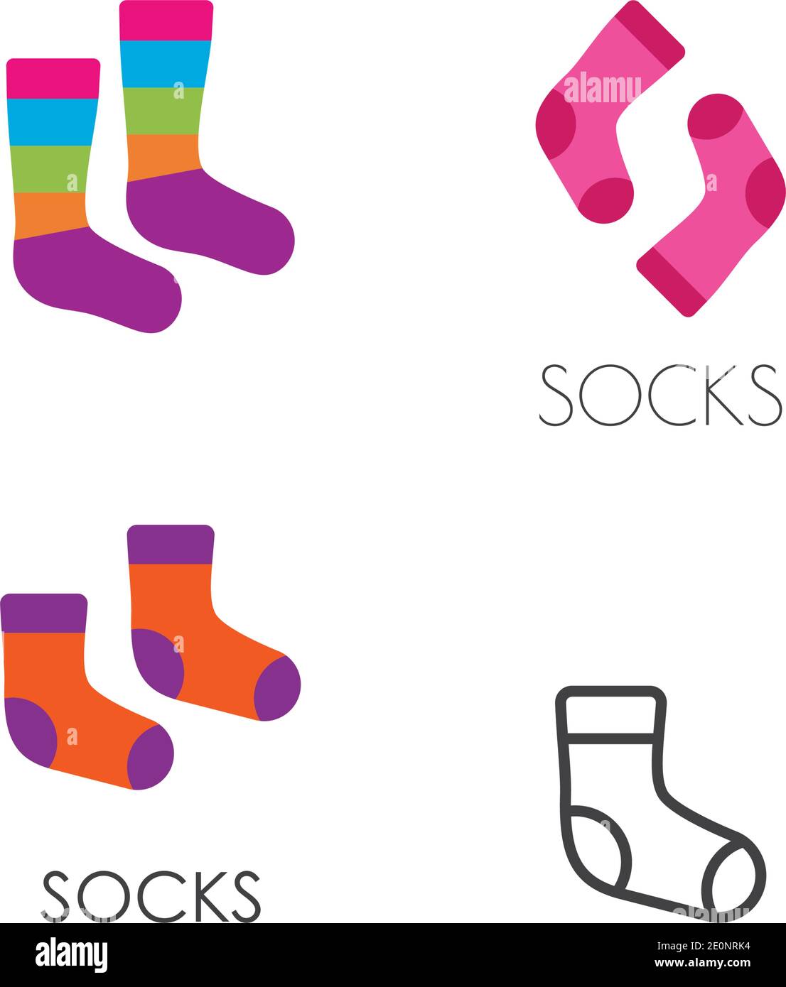 Logo chaussettes et motif vectoriel à plat Illustration de Vecteur