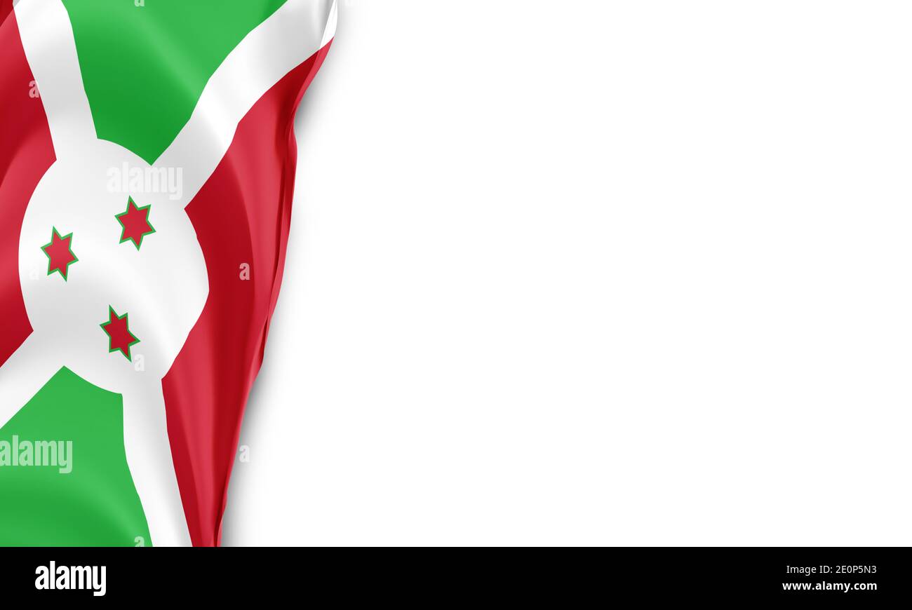 Burundi drapeau national en fond blanc Banque D'Images