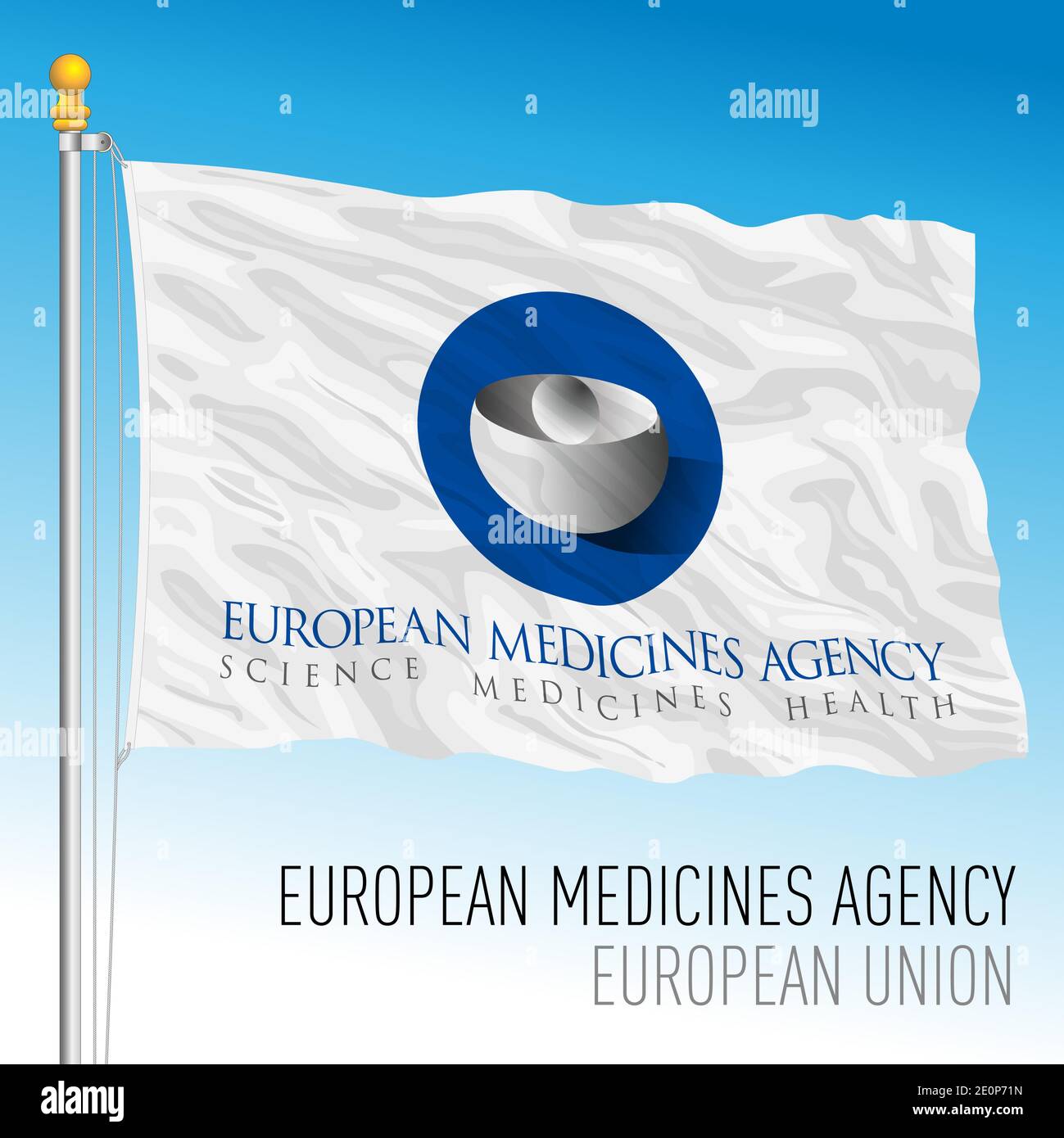 EMA, European Medicines Agency flag, pays-Bas, fichier vectoriel, illustration Illustration de Vecteur