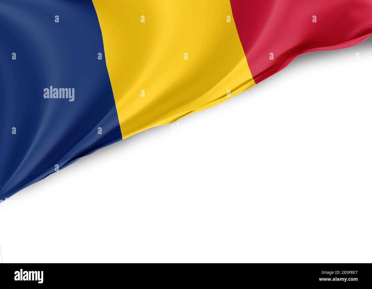 Drapeau national du Tchad sur fond blanc Banque D'Images