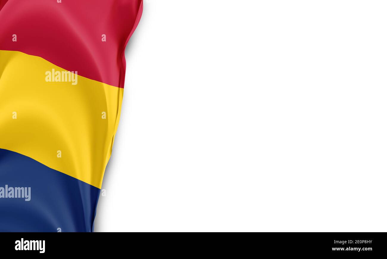 Drapeau national du Tchad sur fond blanc Banque D'Images