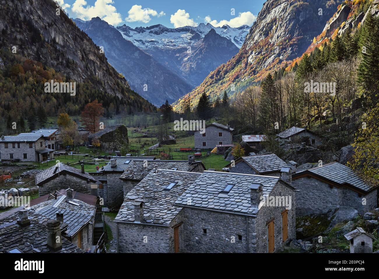 Feuillage d'automne dans le paysage de montagne Banque D'Images