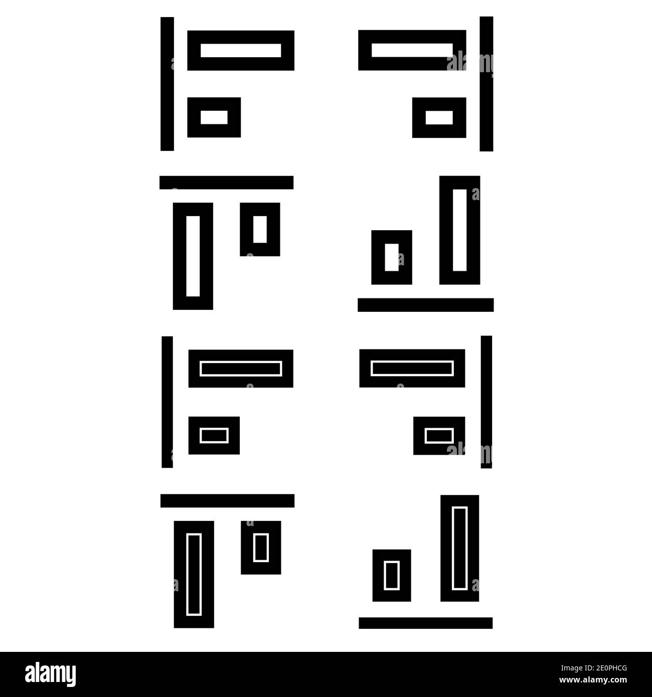 Logo vectoriel d'icône d'alignement, version noir et blanc Illustration de Vecteur