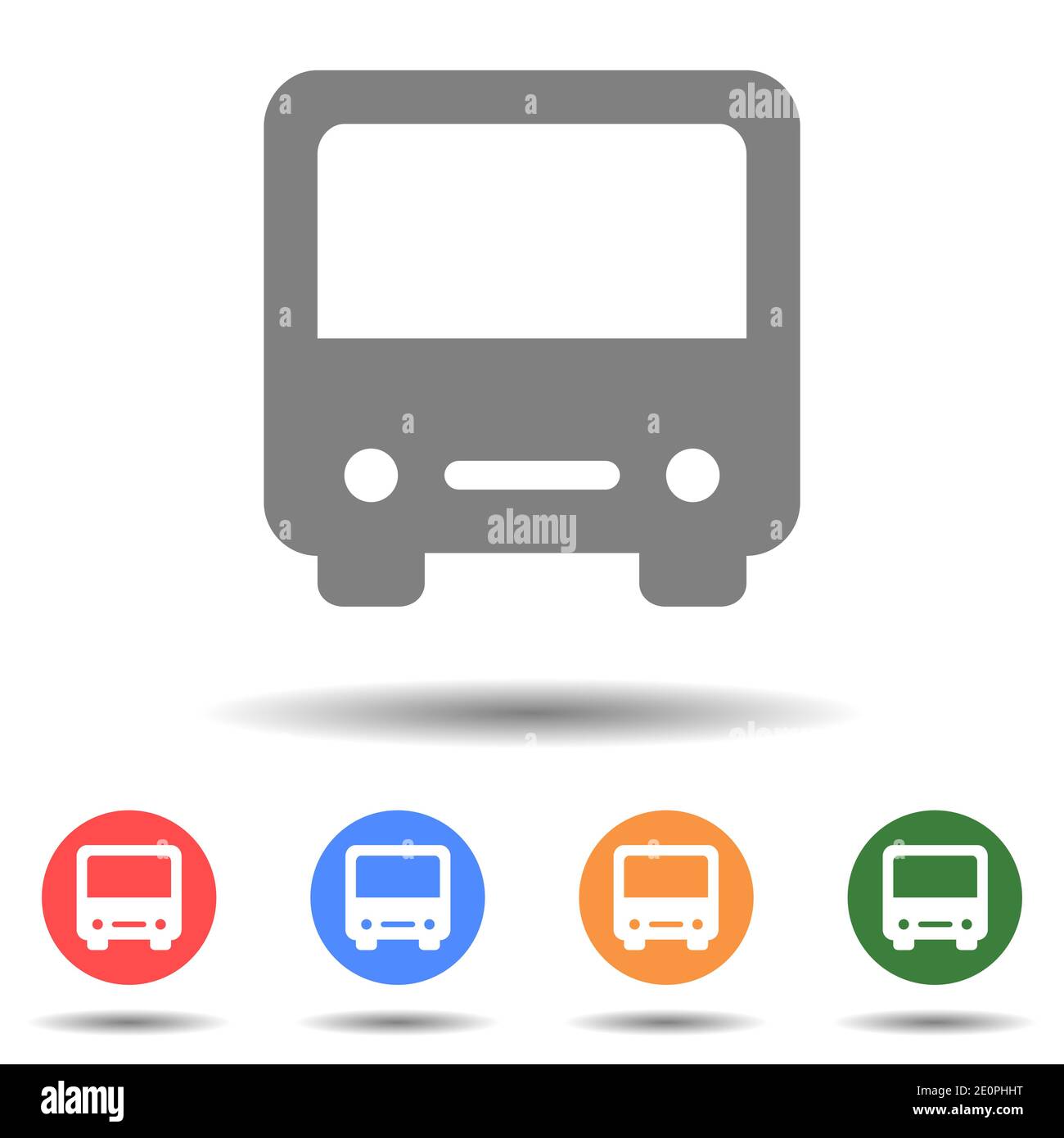 Logo vectoriel d'icône de bus frontal isolé sur l'arrière-plan Illustration de Vecteur
