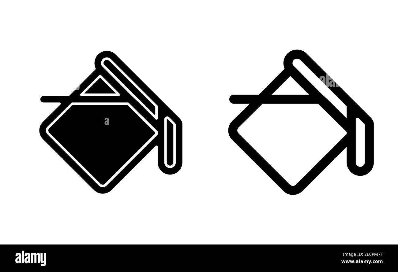 Vecteur d'icône linéaire de seau de peinture, version noir et blanc Illustration de Vecteur