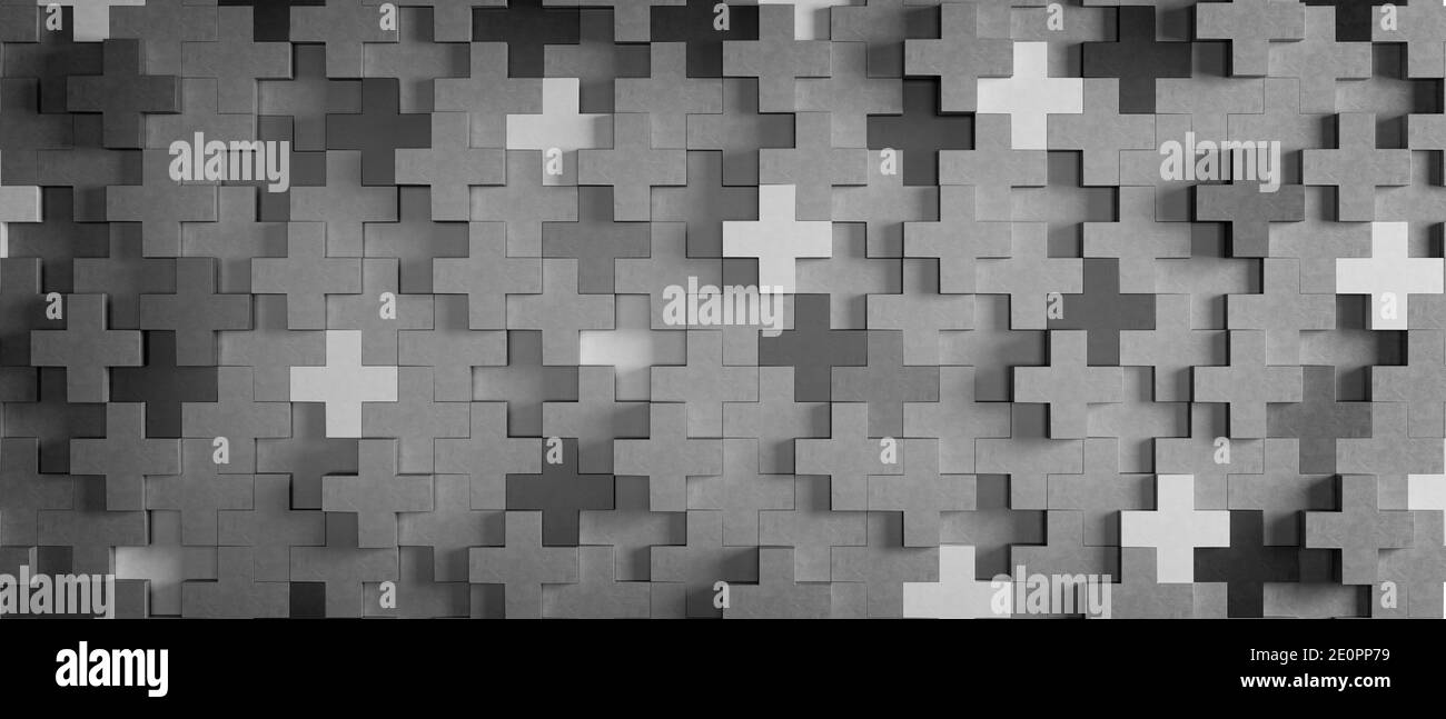 Objets texturés gris plus, arrière-plan futuriste moderne 3d rendu illustration 3d Banque D'Images