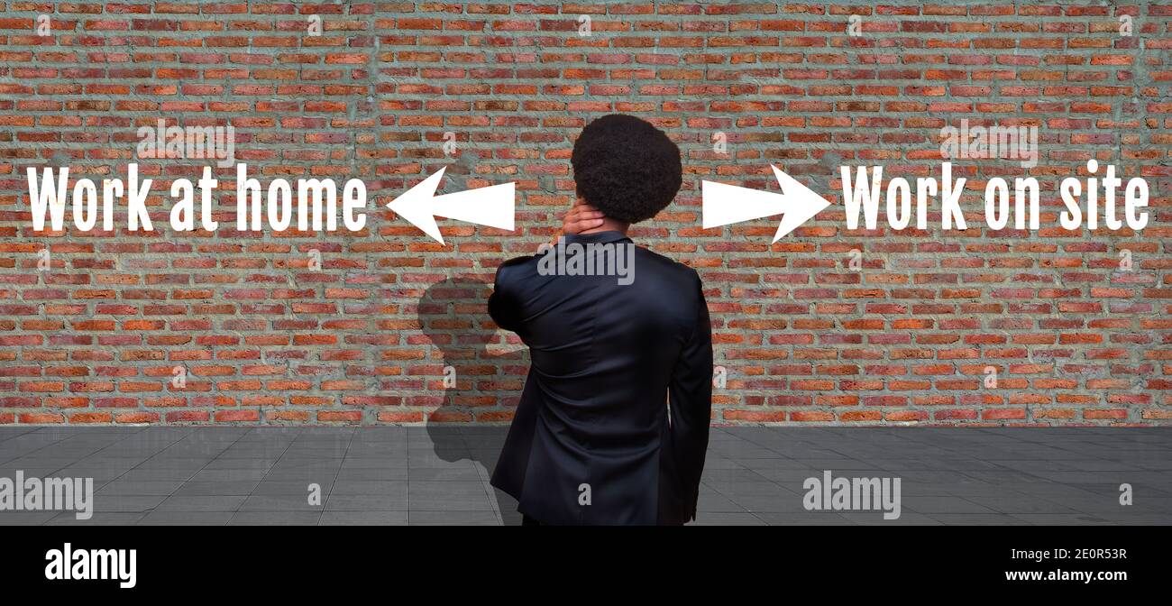 concept de choix, prise de décision, gens d'affaires choisissant une autre direction de stratégie Banque D'Images