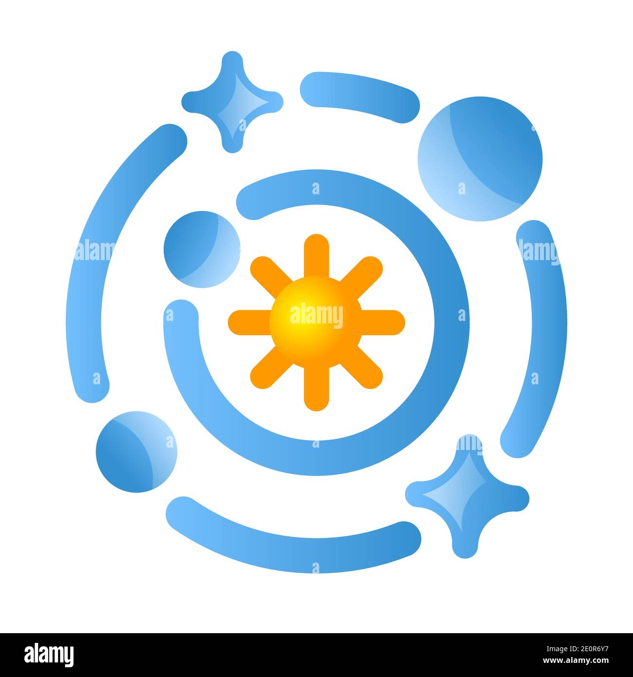 illustration de l'icône du système solaire pour le web, la page d'arrivée, les autocollants et l'arrière-plan Illustration de Vecteur illustration de l'icône du système solaire pour le web, la page d'arrivée, les autocollants et l'arrière-plan Illustration de Vecteur