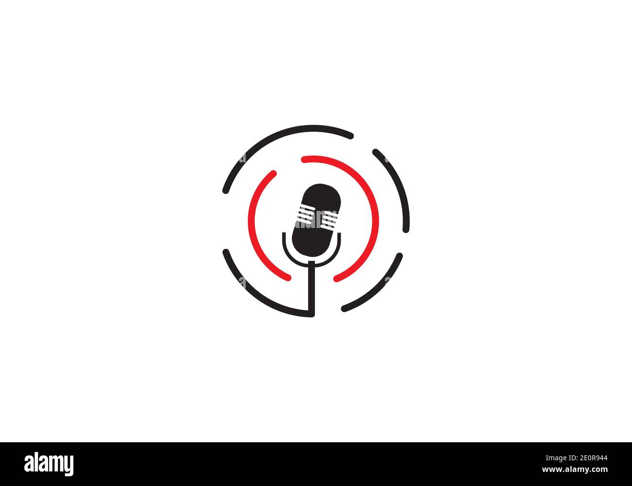 microphone, modèle vectoriel de design de logo de musique. Banque D'Images