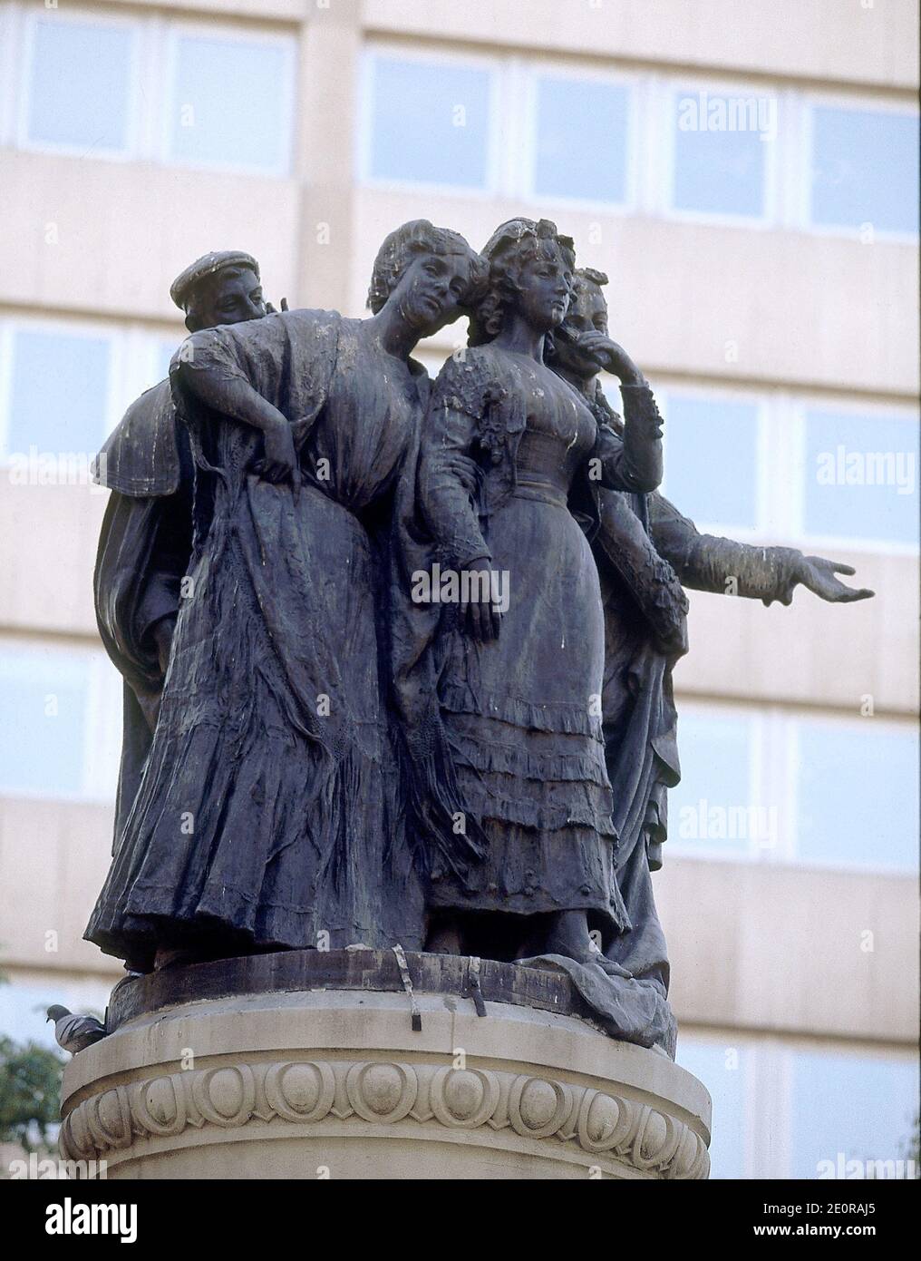 MONUMENTO A LOS SAINTEROS Y CHISPEROS MADRILEÑOS - 1913. AUTEUR: COULLOUT VALERA LORENZO. Emplacement : EXTÉRIEUR. MADRID. ESPAGNE. Banque D'Images