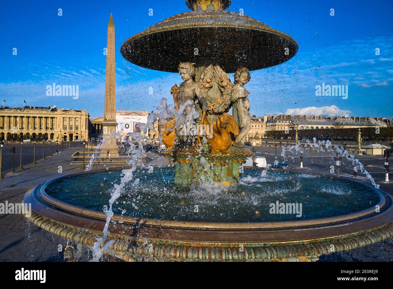 France, Paris (75), place de la Concorde, région classée au patrimoine mondial de l'UNESCO Banque D'Images