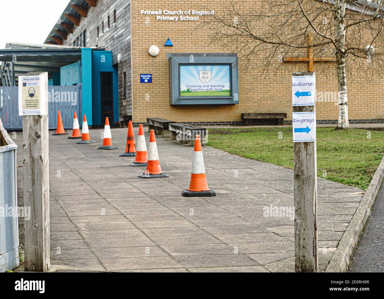 L'école primaire de Fritwell, Oxfordshire, attend la fermeture probable de l'école à la suite de Lockdown 3 Banque D'Images